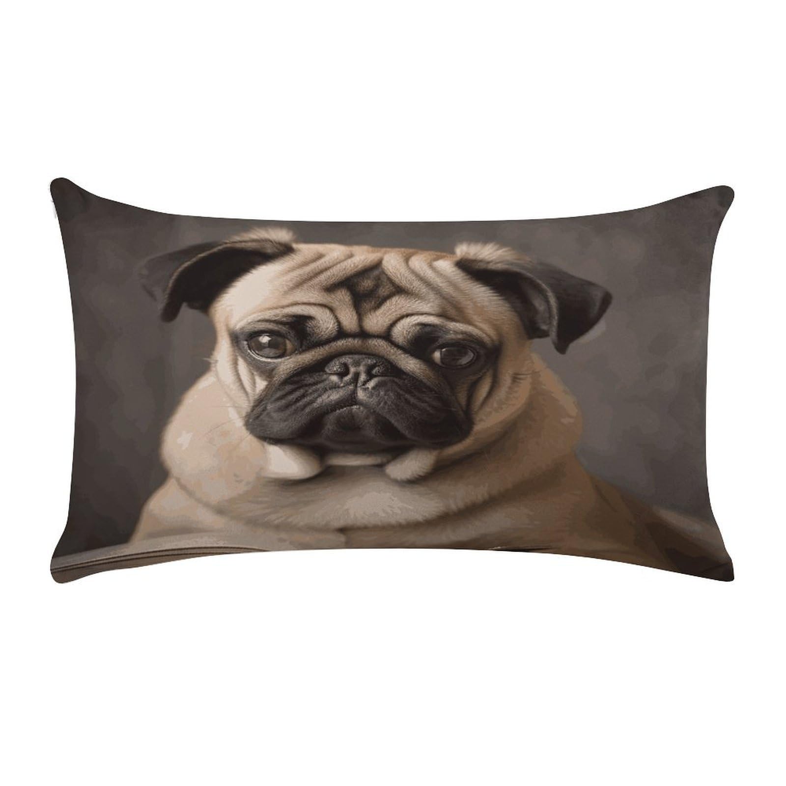 Animal Pug Dog Pillow Cover Super Soft Pillowcase Luxury Cozy Fuzzy Velvet Pillow Shams Breathable Standard Pillow Cases with Zipper Wrinkle-Free Pillow Cover 12 "×20 "
