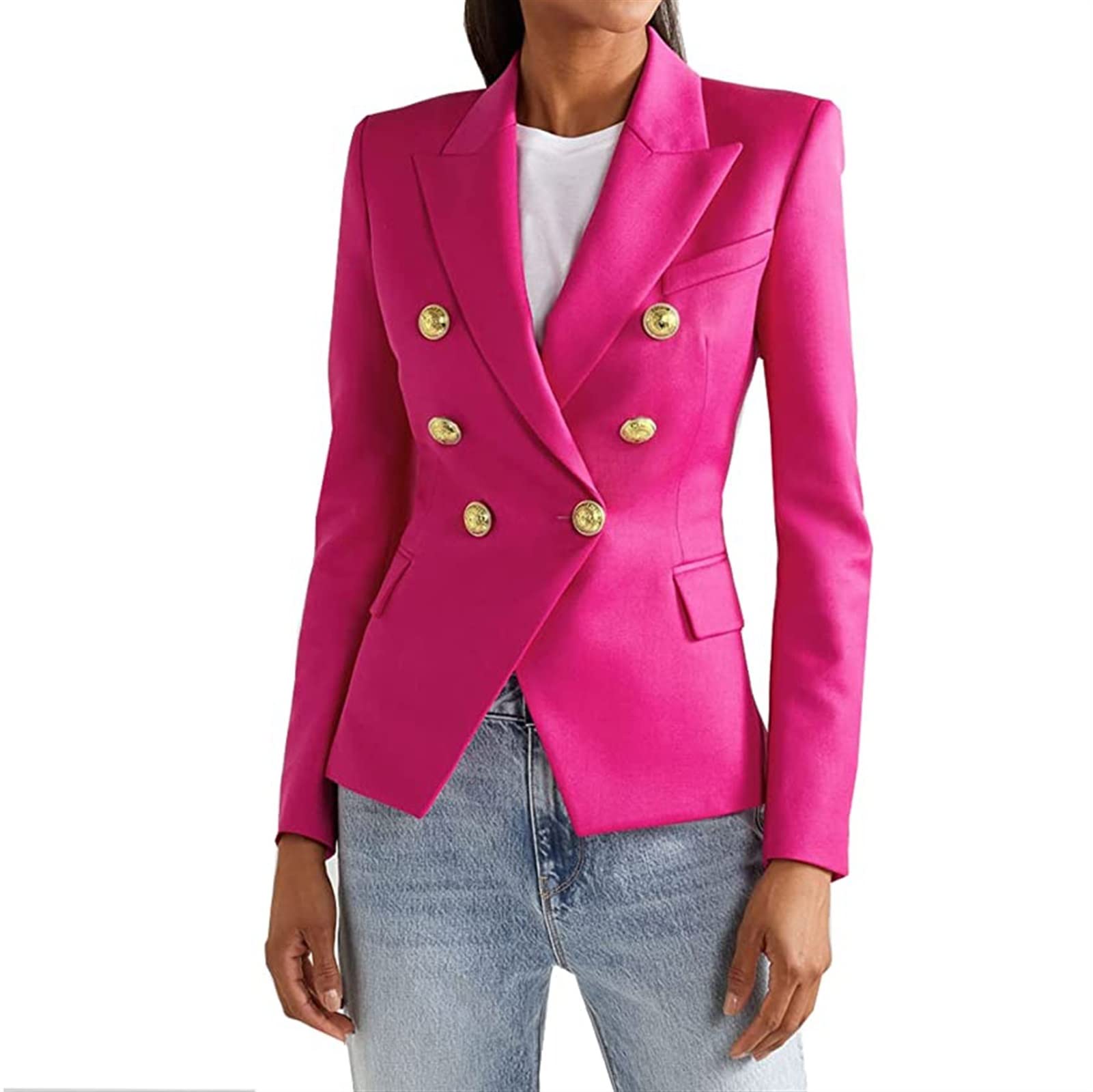 Damen Lange Mantel Jacke Frauen Blazer doppelreihig Lange Ärmel Büro schicke Oberteile Mantel weibliche lässige Oberbekleidung