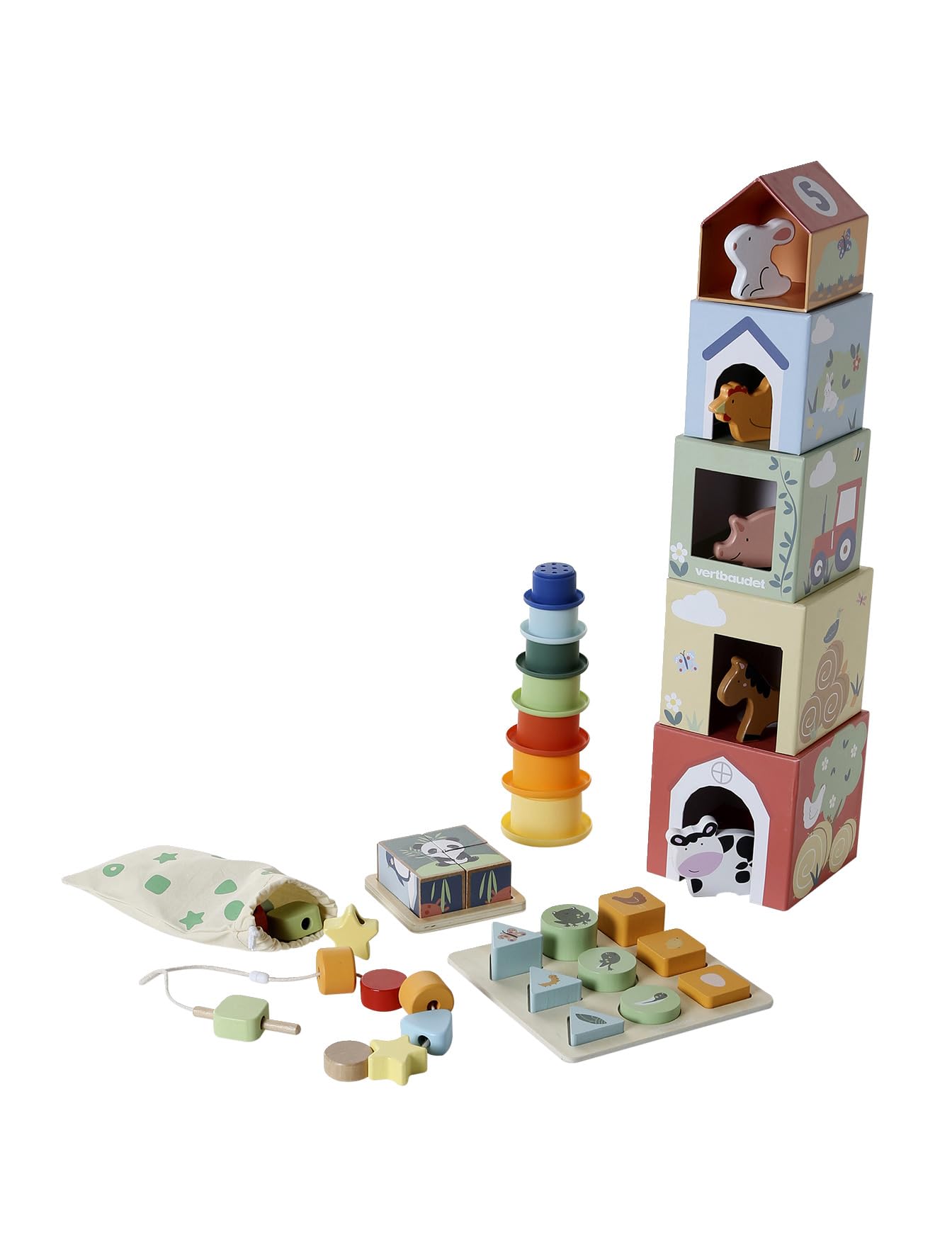 VERTBAUDET Coffret 5 Jouets d'éveil – Essentiels dès 18 Mois Multicolore TU