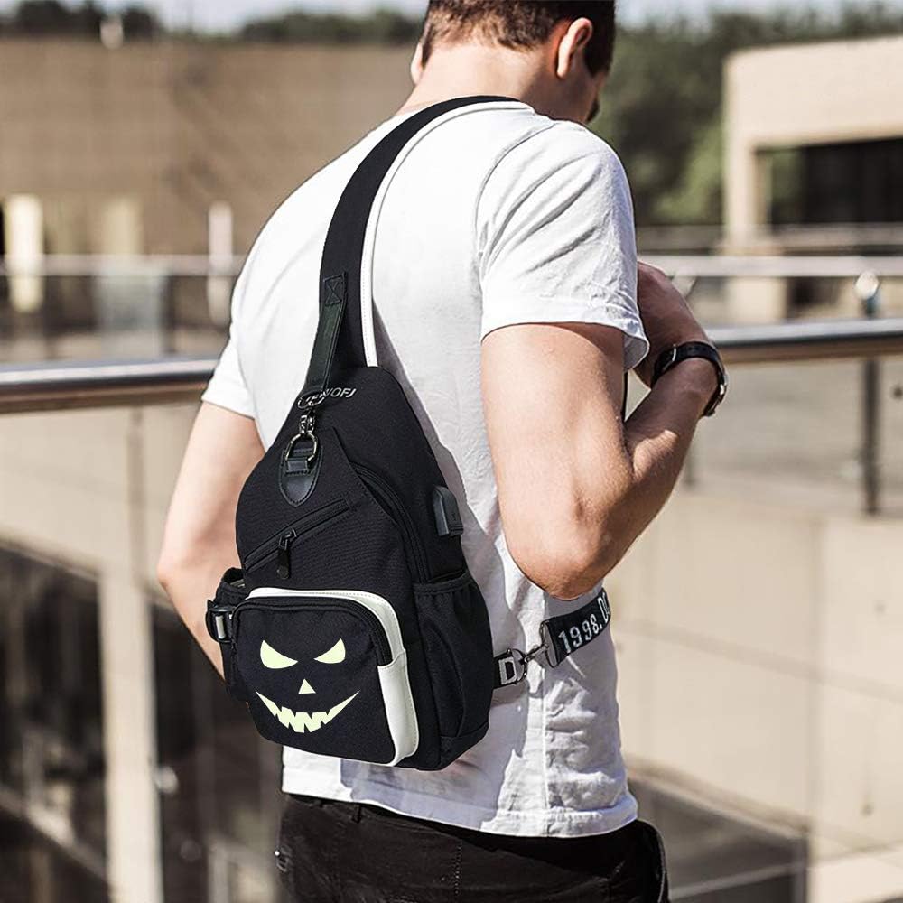 🔥 Flаѕh Sаlе Sling Bag for Mens Women with USB Charger Port, Small Chest Pack with Side Pocket, Fashion Travel School Shoulder Backpack Bеѕt Cуbеr Mоndау 🔥 Sling Bag for Mens Women with USB Charger Port, Small Chest Pack with Side Pocket, Fashion Travel School Shoulder Backpack