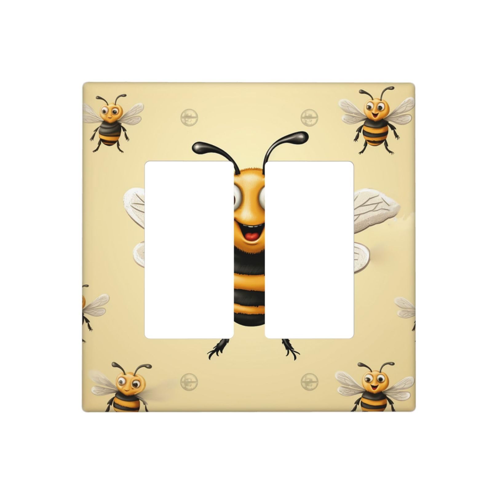 Decorator Wall Plate 2 Gang Light Switch Covers Honey Bee Wallplate Double Toggle Switch Plate Standard Size Electrical Outlet Covers Decorative Wall Switch Plate Cover