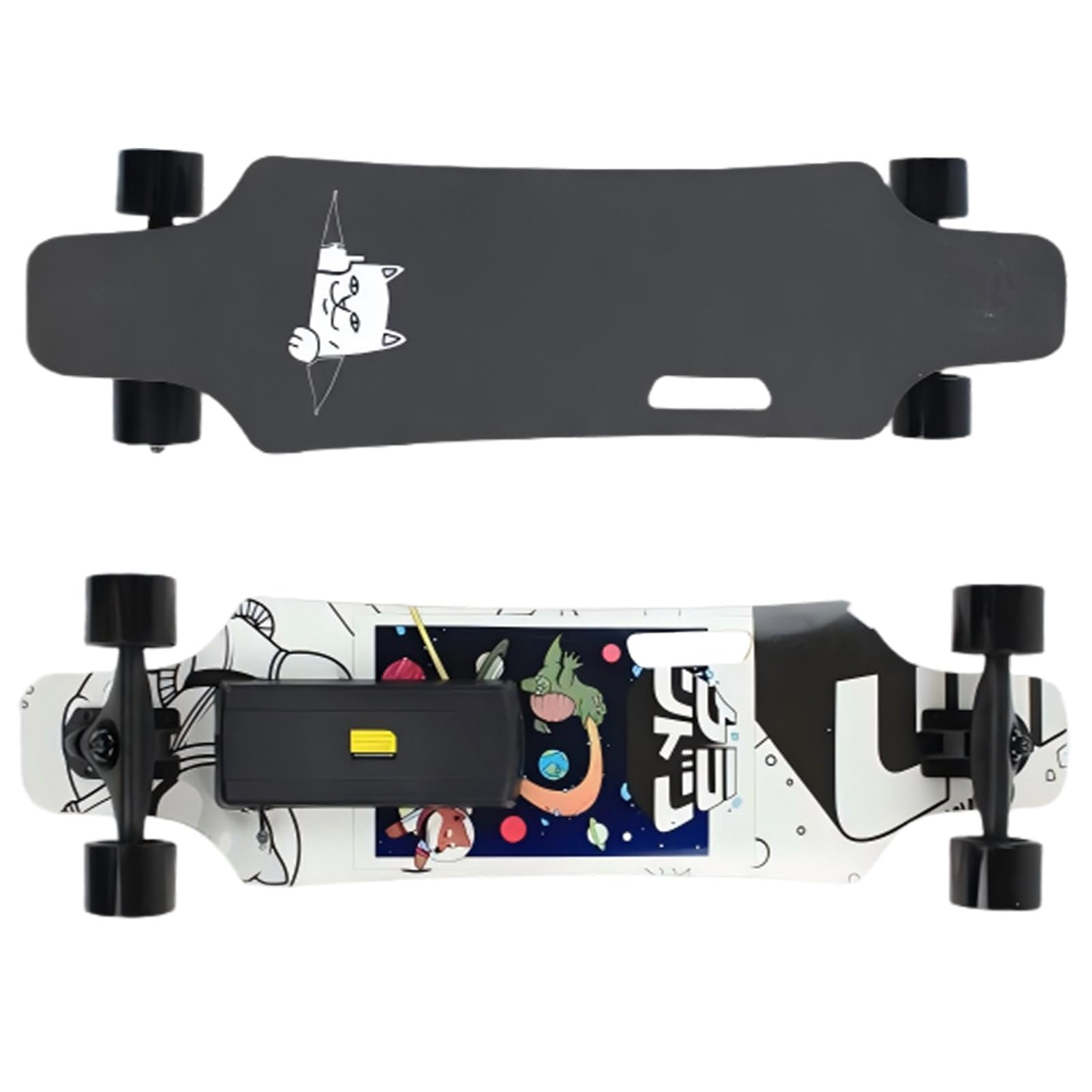 Pwekzxt H 83Cm Electric Skateboard,Motorized Board,Electric Longboard Skateboard,Electric Skateboard For Adults And Beginners,Easy Carry Andle Design, Wit 4-Speed Remote, Range 15Km