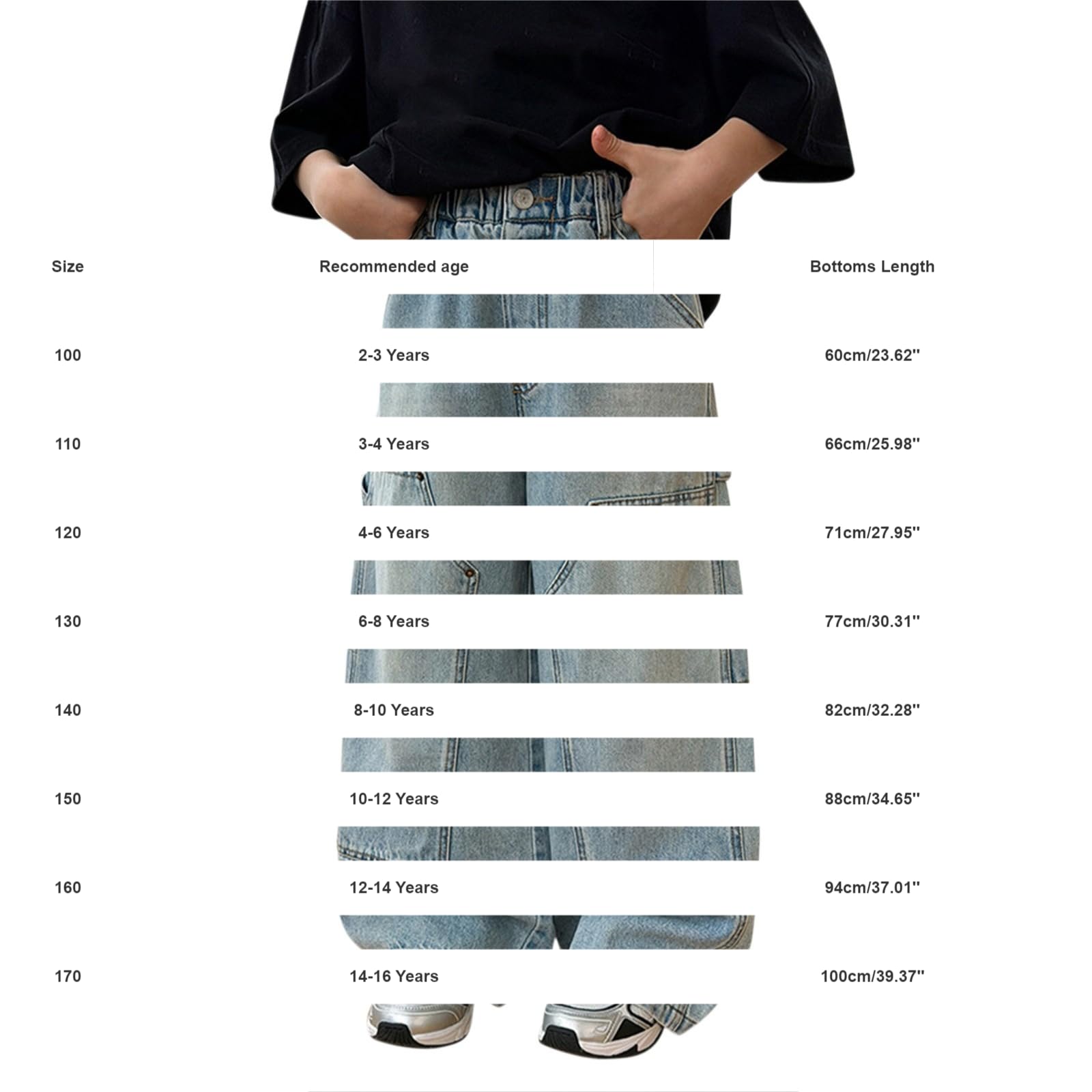 Jeans Baggy Jungen Cargohosen Geradem Bein Denim Hose Streetwear Retro Kinderhosen Loose Fit Hose Wide Leg Outdoor Freizeithose Teenager