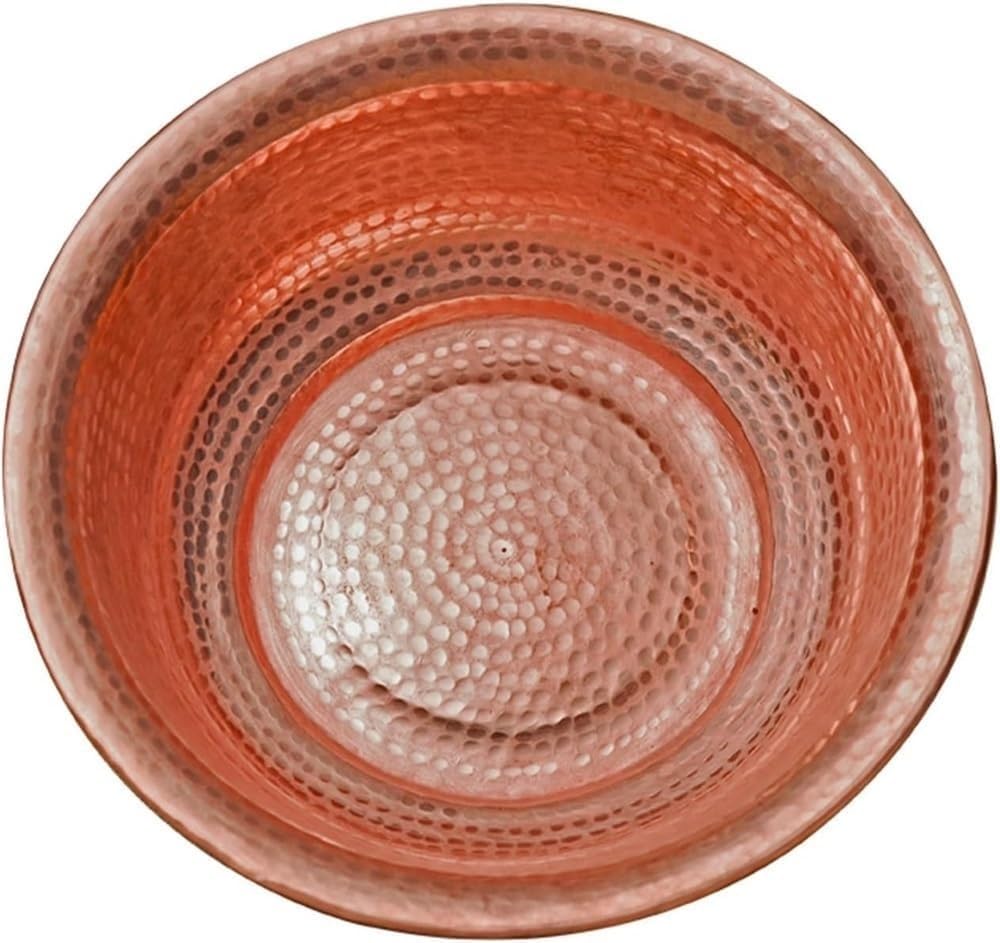 Bacinella in Rame Puro Martellato a Mano, Ciotole Portatili per Pedicure e Foot Spa, Design con Bordo Curvo per Matrimoni, Campeggio, Lavaggio Viso e Piedi(Copper,38cm)
