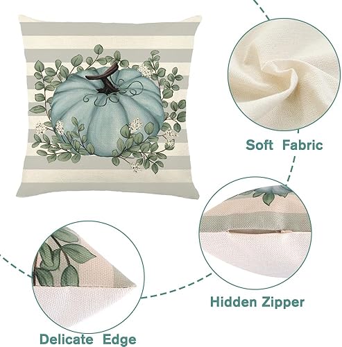 Miniatura 3 de YUJUN Paquete de 4 fundas de almohada de Halloween, 18 x 18 pulgadas, diseño de cuadros de búfalo, con texto en blanco y negro, para otoño, para