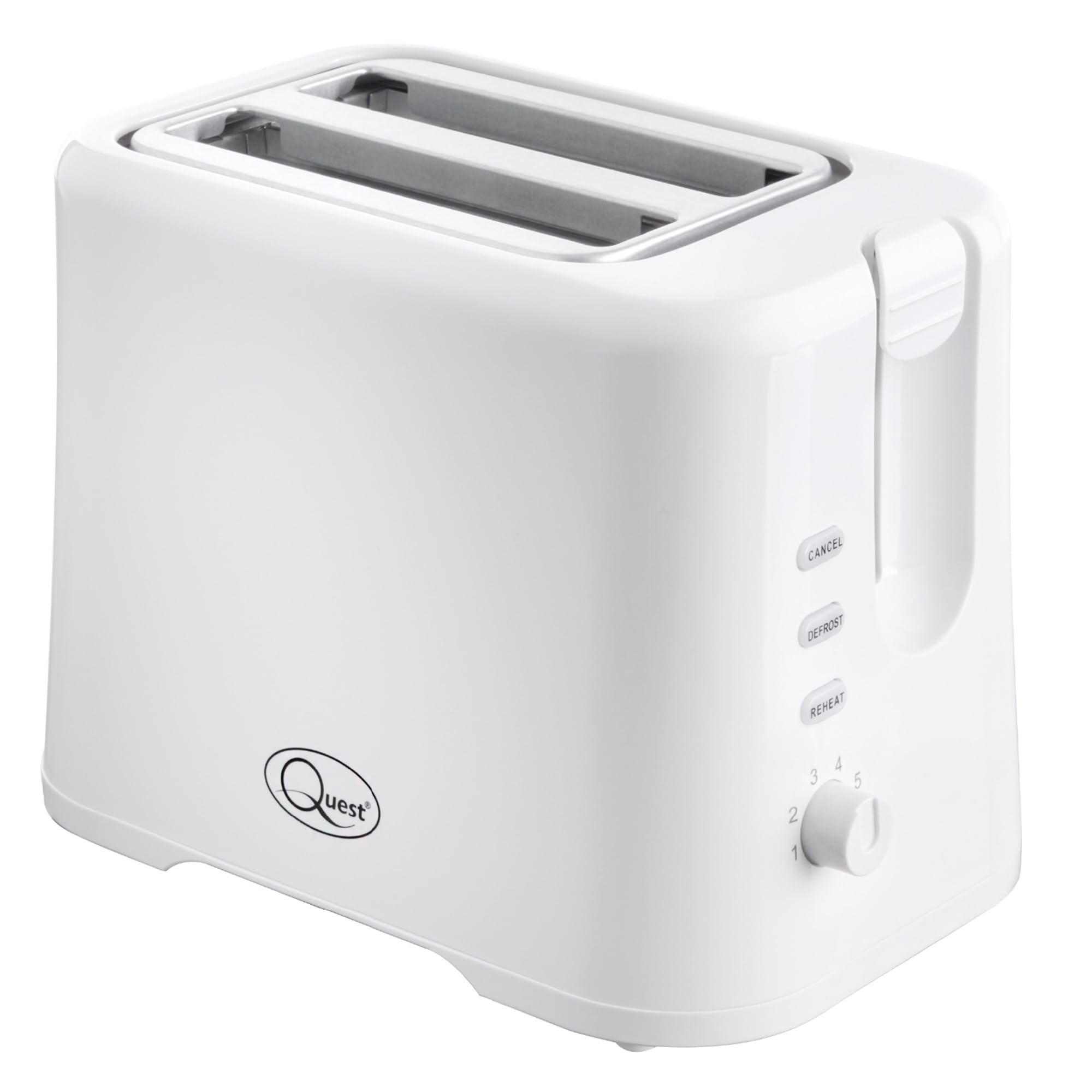 Quest 2 Slice Toaster Variable Browning Control Reheat and Defrost  White 34279