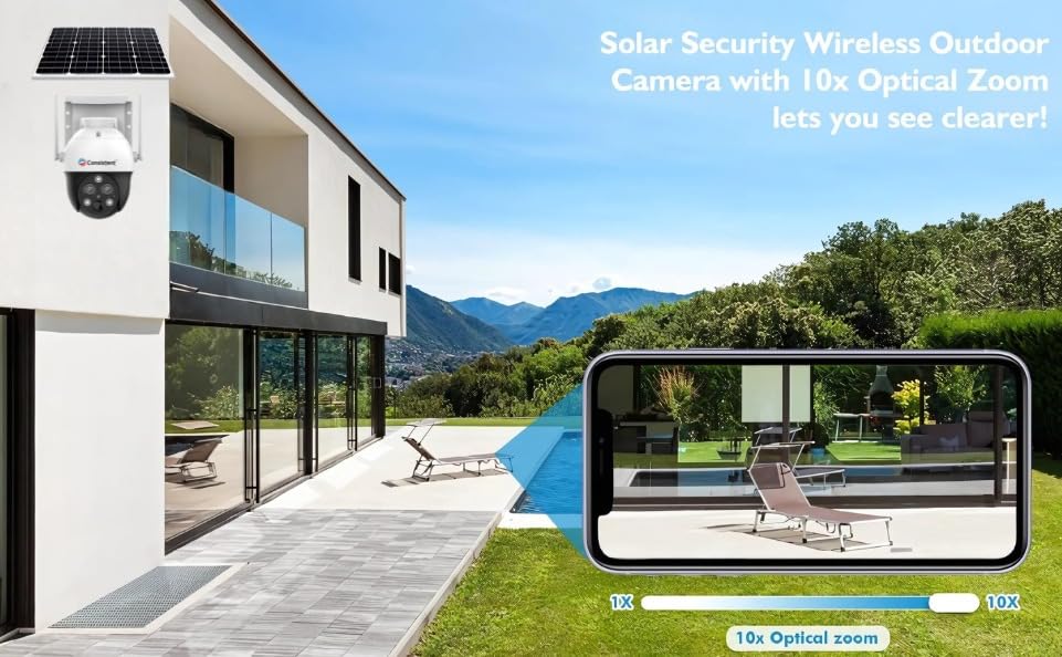 Image of Consistent 4G PT Z Solar Powered Camera| 4G SIM | IP66 Waterproof | 2-Way Audio | Outdoor Surveillance for Agriculture,Construction Site,Farm,Garden etc (Solar Dual Lens)