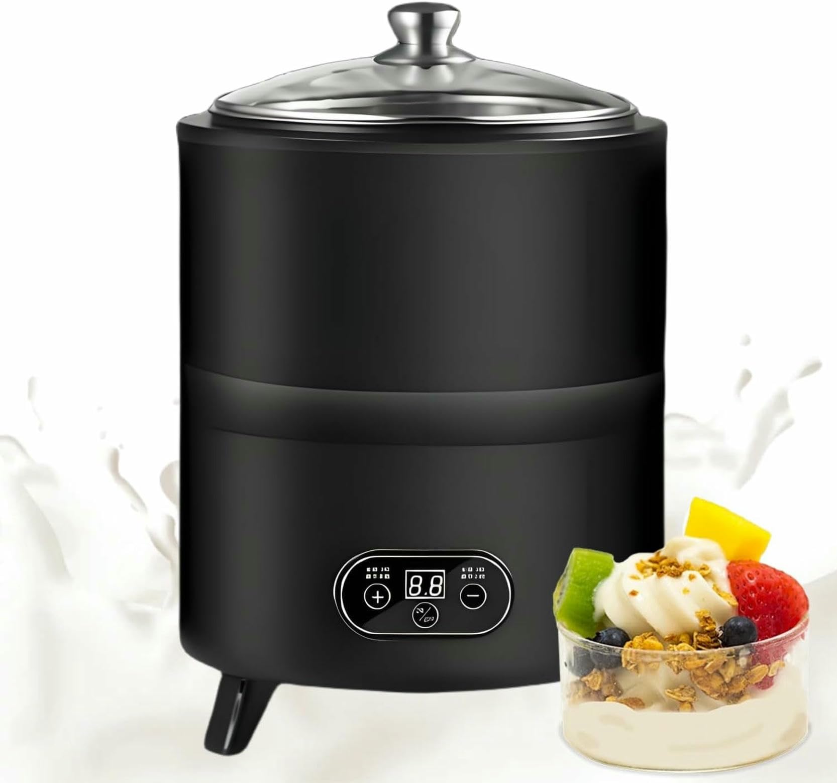 Maszyna do jogurtu ze sterowaniem LCD, automatyczna maszyna do fermentacji do użytku domowego i komercyjnego, idealna do restauracji i cukierni