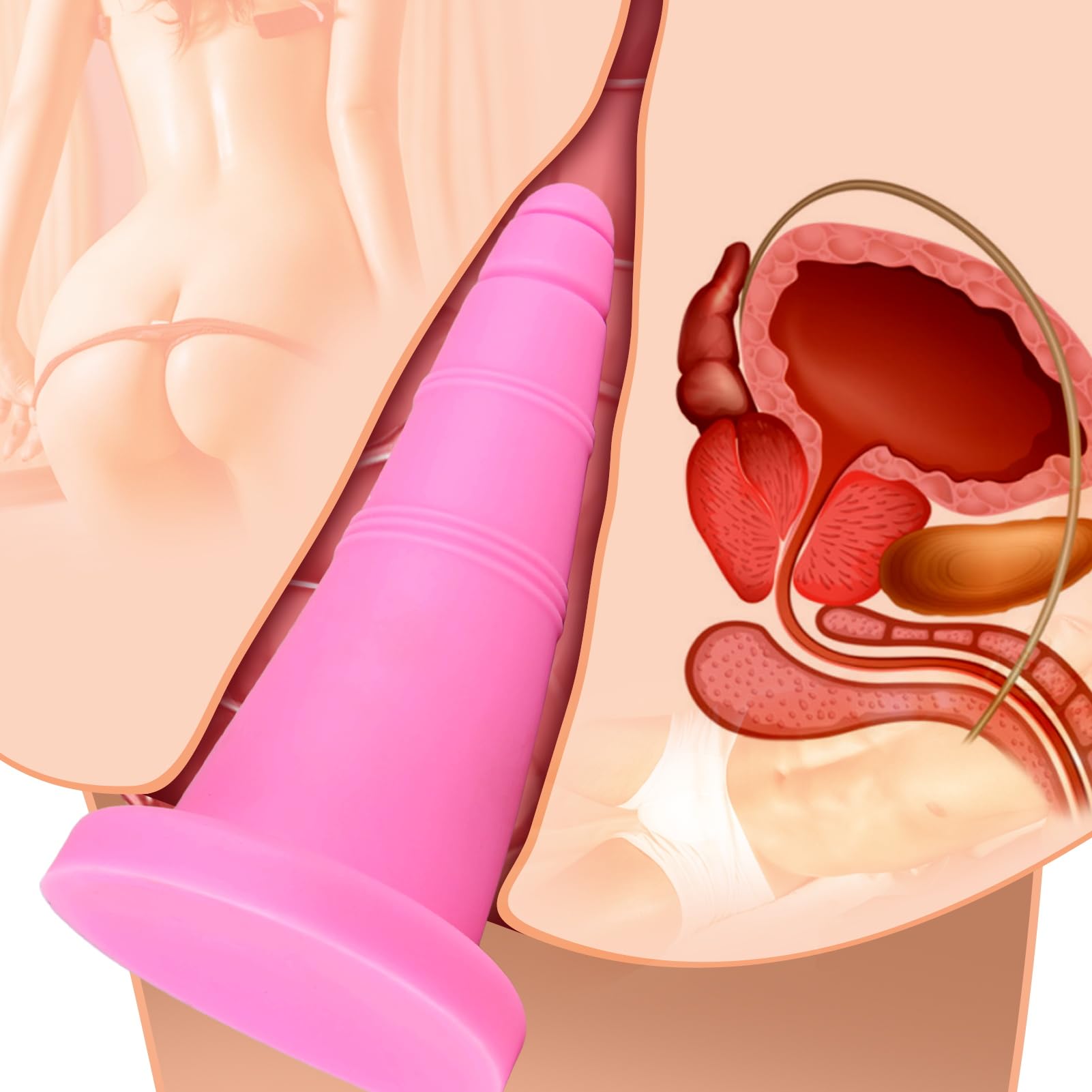 Analplug für Anal Expander - Fantasy Anal Plug mit Starker Saugnapf für Prostata Stimulation, Sexspielzeug für Paare Extrem Sex, Silikon Buttplug für Frauen Männer (L)