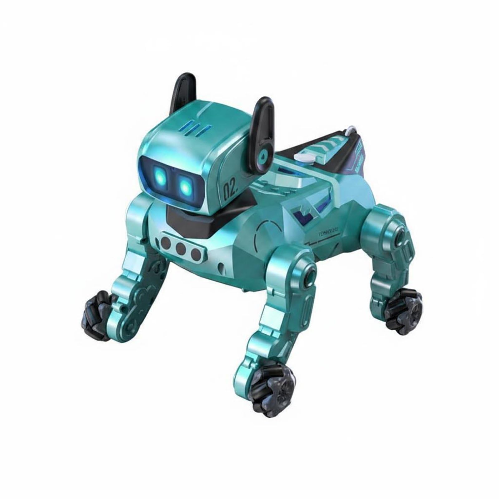 Robótico con IA Conversación por Voz Robot Mascota Interactivo Juegos Pequeños Compañero Robot de Escritorio para Niños, Turquesa