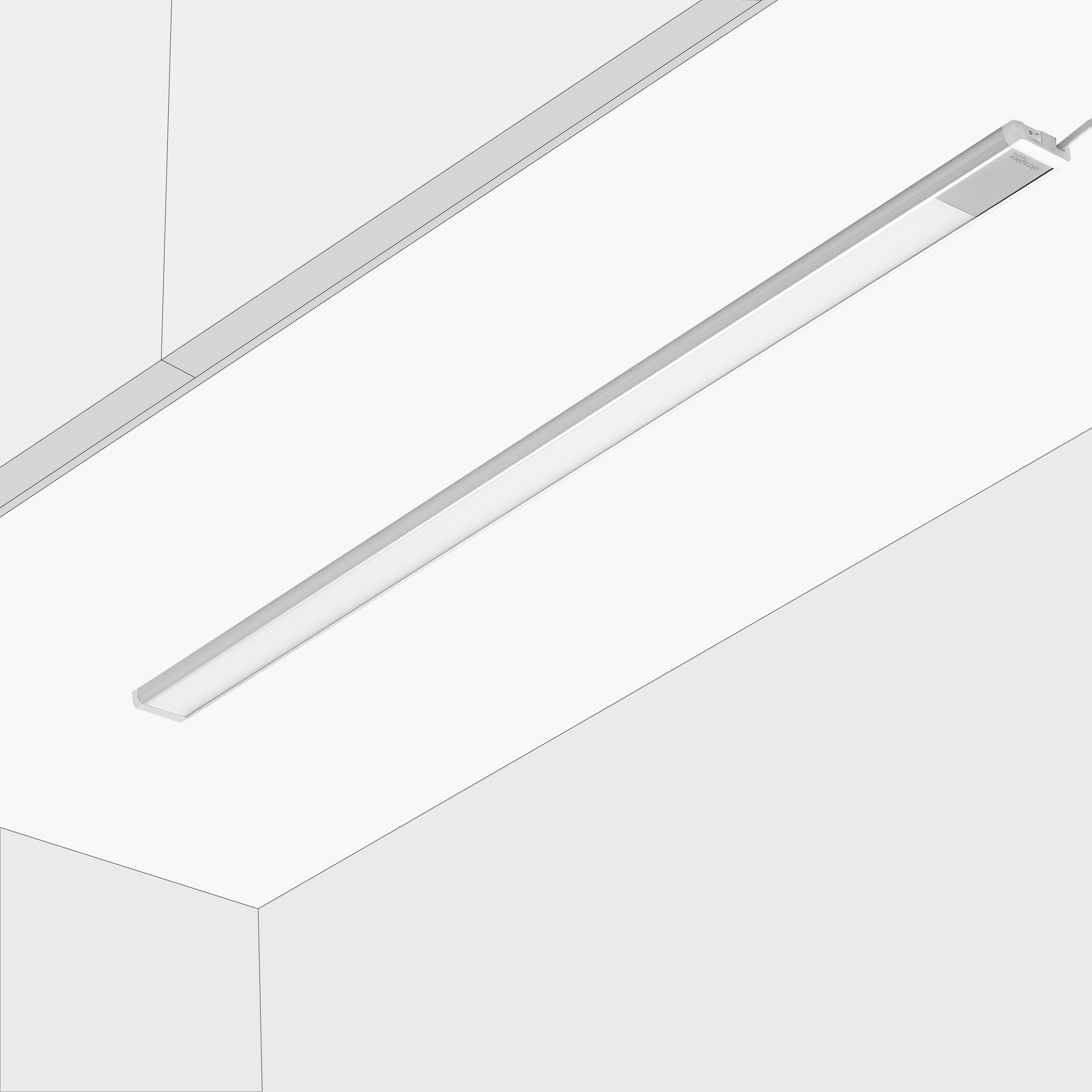 Oktaplex Riva LED Unterbauleuchte 90cm warmweiß 1110lm 15W 230V Schalter silber