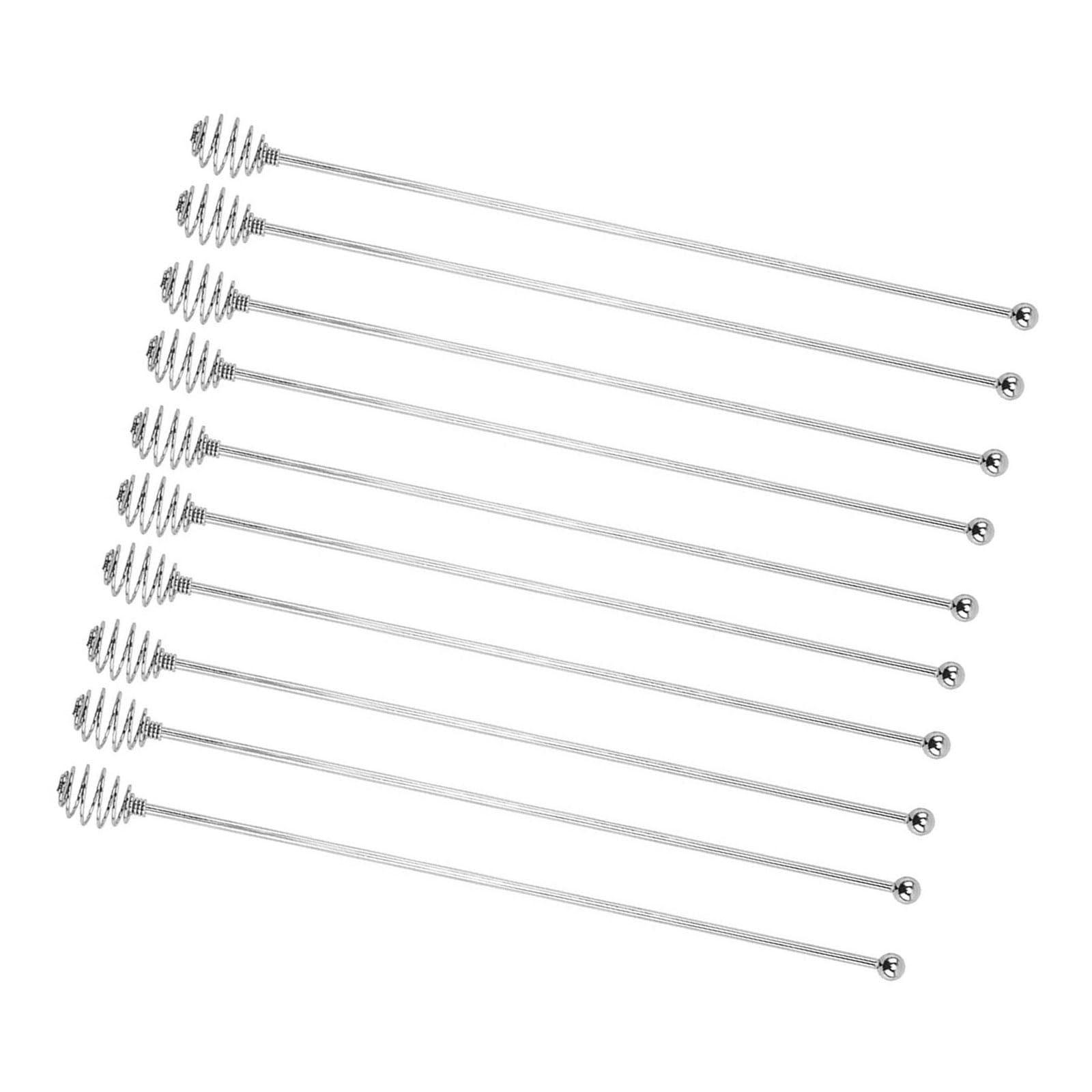 JTQYFI 10Pcs Stainless Steel Honeys Stirrers Modern Design Kitchen Accessories for Coffee Tea and Jams Rustless Dear Stirrer