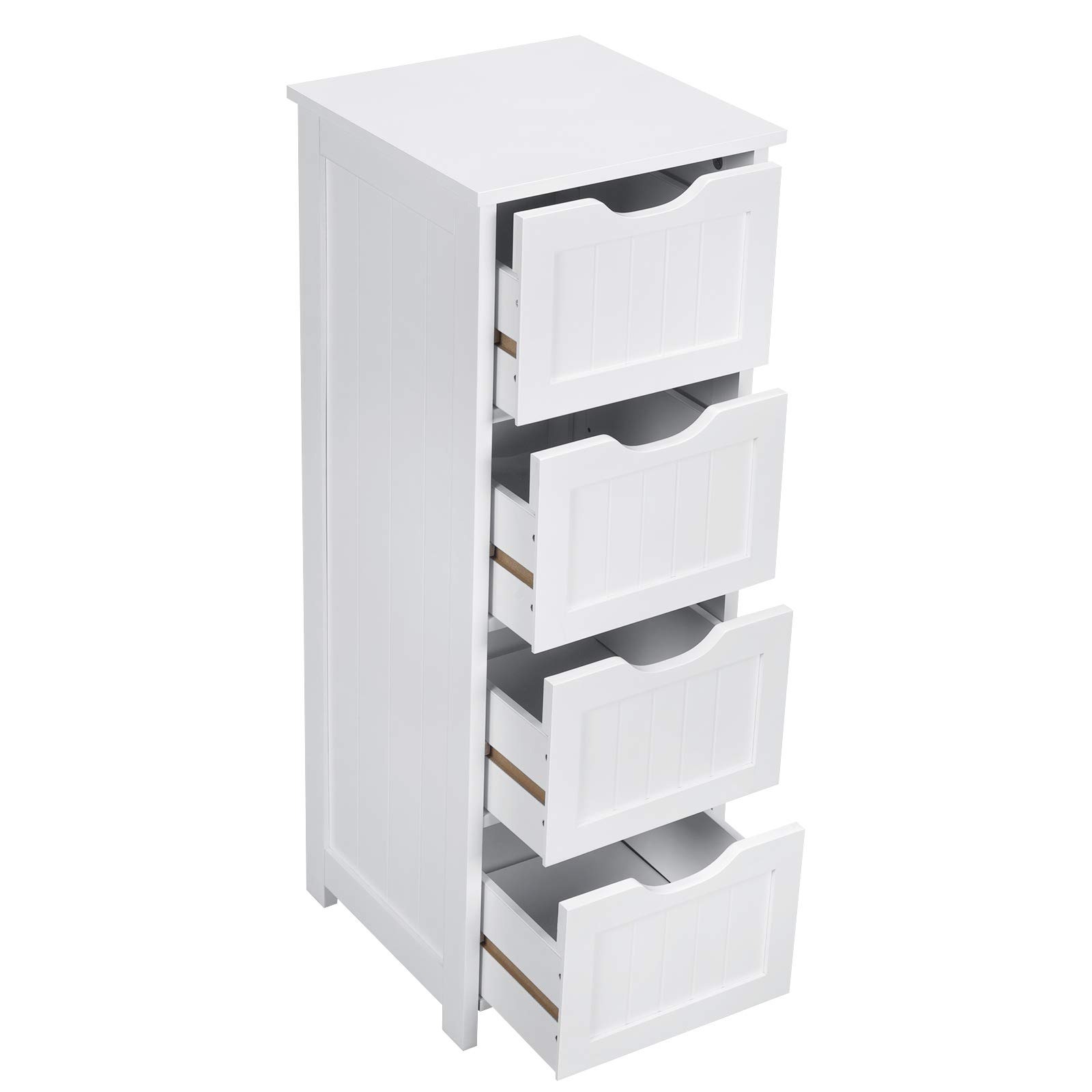 Armadietto da bagno con 4 cassetti per riporre e organizzare il bagno, design a pavimento, costruzione durevole, gestione efficiente dello spazio