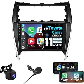 for 2012-2014 Toyota Camry Radio, Roinvou 2+32G Android 11 CarPlay Car Stereo with Android Auto 10.1'' Touch Screen Bluetooth Car Audio Receiver Support Mirror Link GPS WiFi SWC Backup Camera RDS DSP