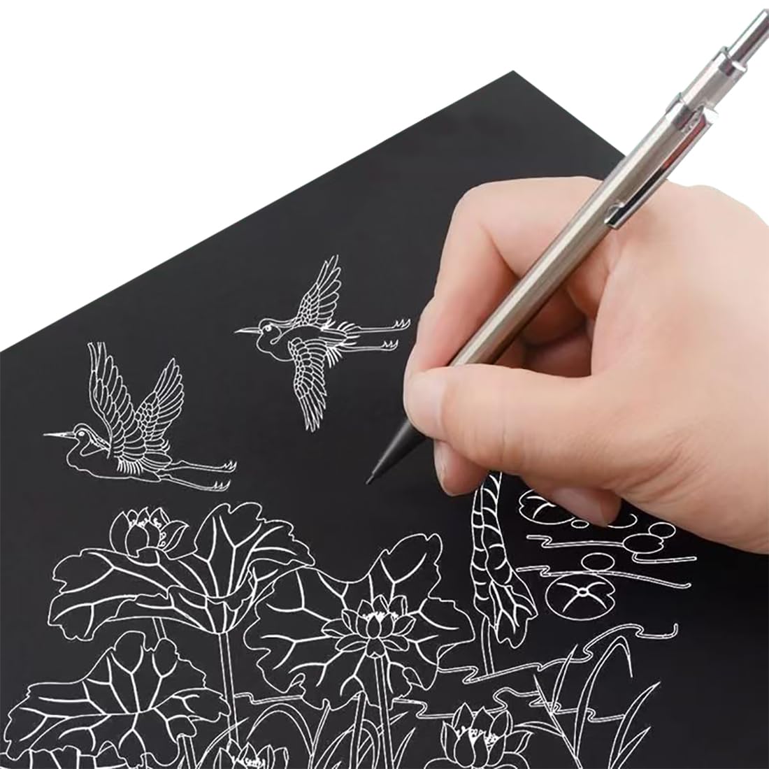 DIY Handgefertigte Origami Black Cardstock - Mehrzweckpapier Zum Druck, Handwerk Und Büro | Hintergrundpapier Für Cover, Karten, Kunstprojekte,A3-300GSM,4 Pack (20 Blätter/Pack)