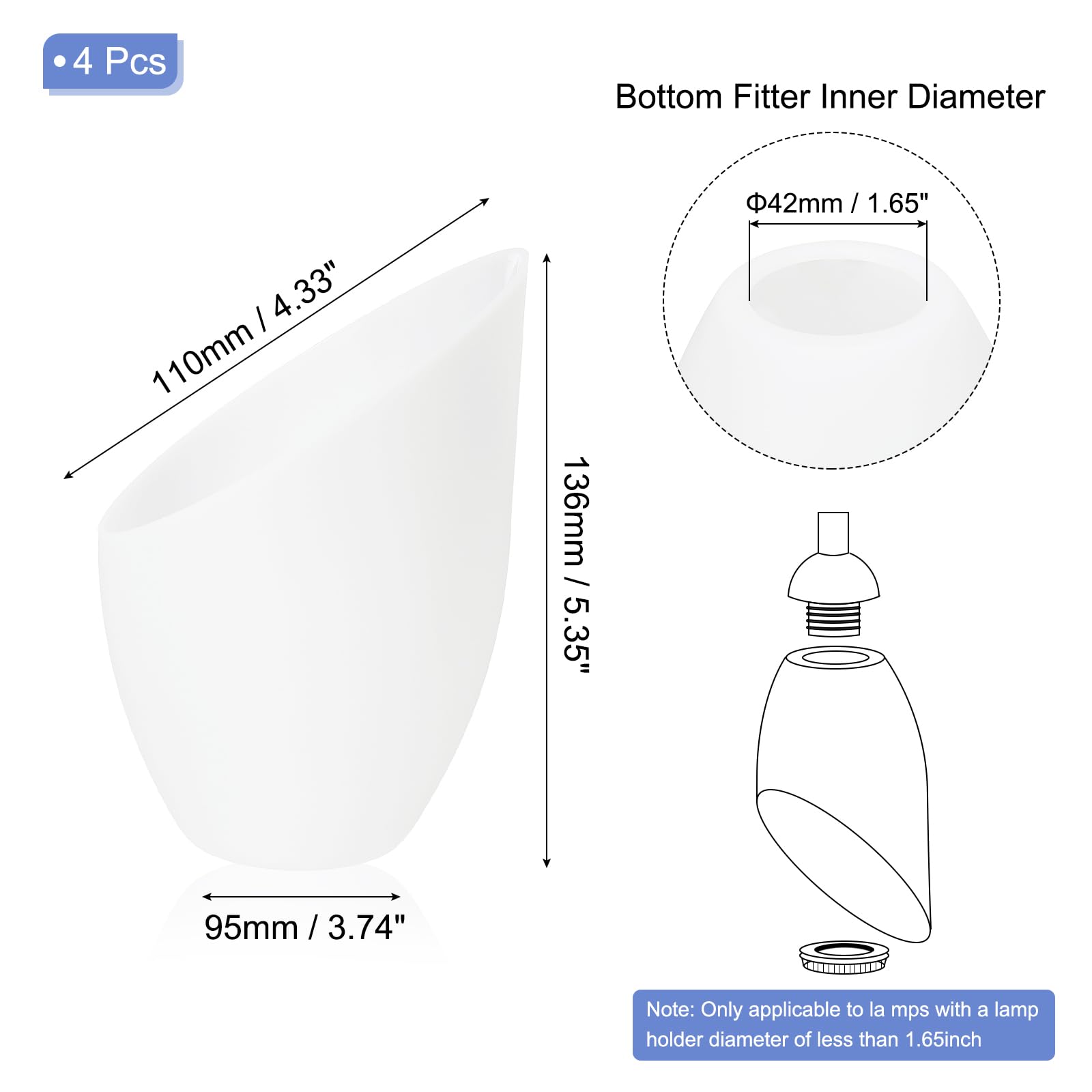 PATIKIL 1.65" Hole Plastic Lampshade & Lamp Shade Rings - Image 2