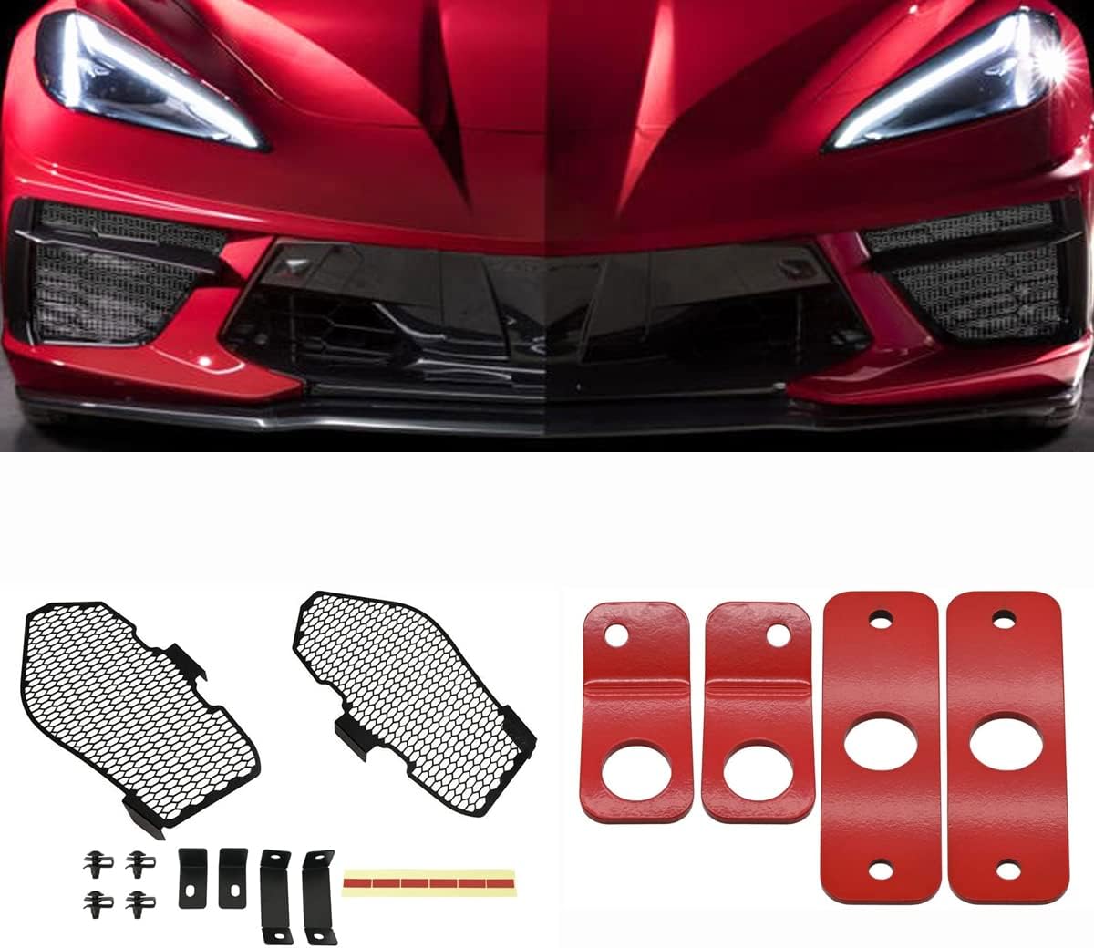 BILLFARO 2Pcs Side Intake Grill Guards Mesh Radiators