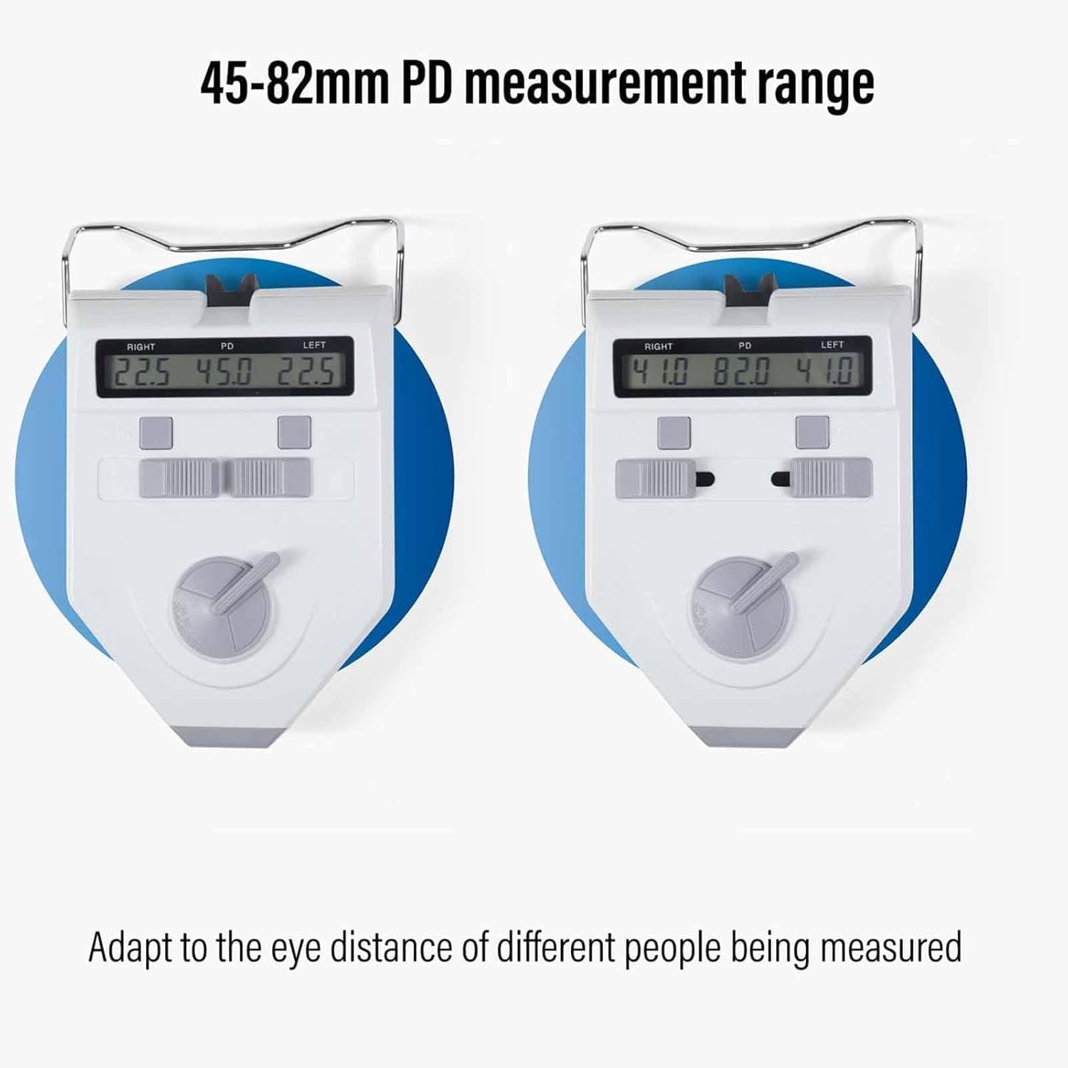 Pupilómetro óptico digital, medidor preciso de la distancia interpupilar con pantalla LCD, bajo consumo y apagado automático, precisión ajustable ±0,1/0,2/0,5 mm y distancia interpupilar binocular de