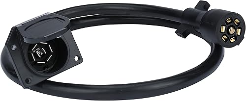 Cable de extensión de remolque de 7 vías, 4 pies, conector de doble punta, resistente a la intemperie, enchufe de conector de cableado de 7 pines,