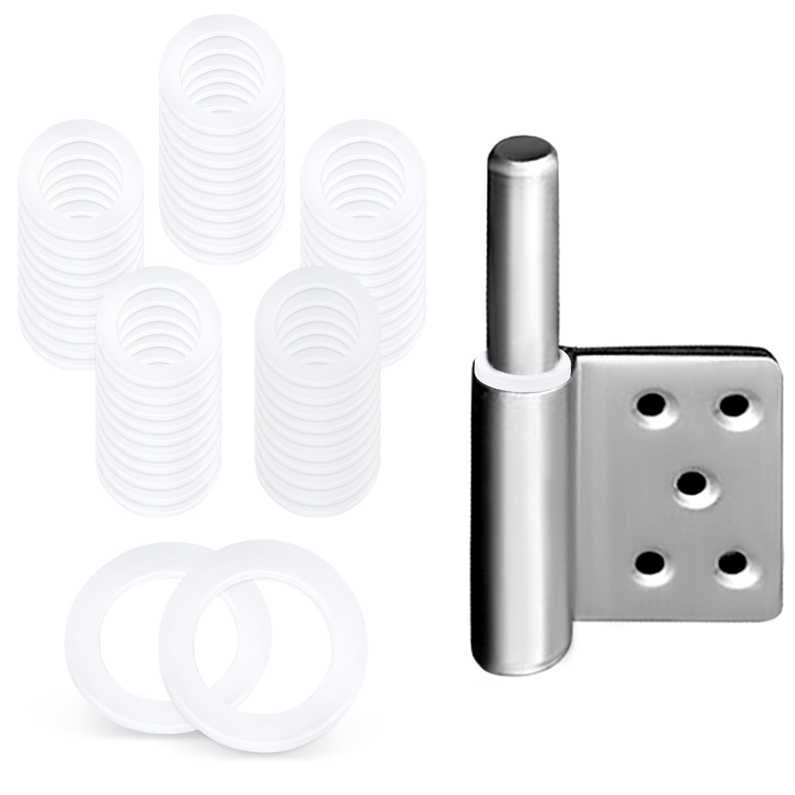 Rondelle Plastica Per Porte - 60 Pezzi, Nero, 1,5x1x0,12 Cm, Per Cerniere E Assi Porta - Foto 7