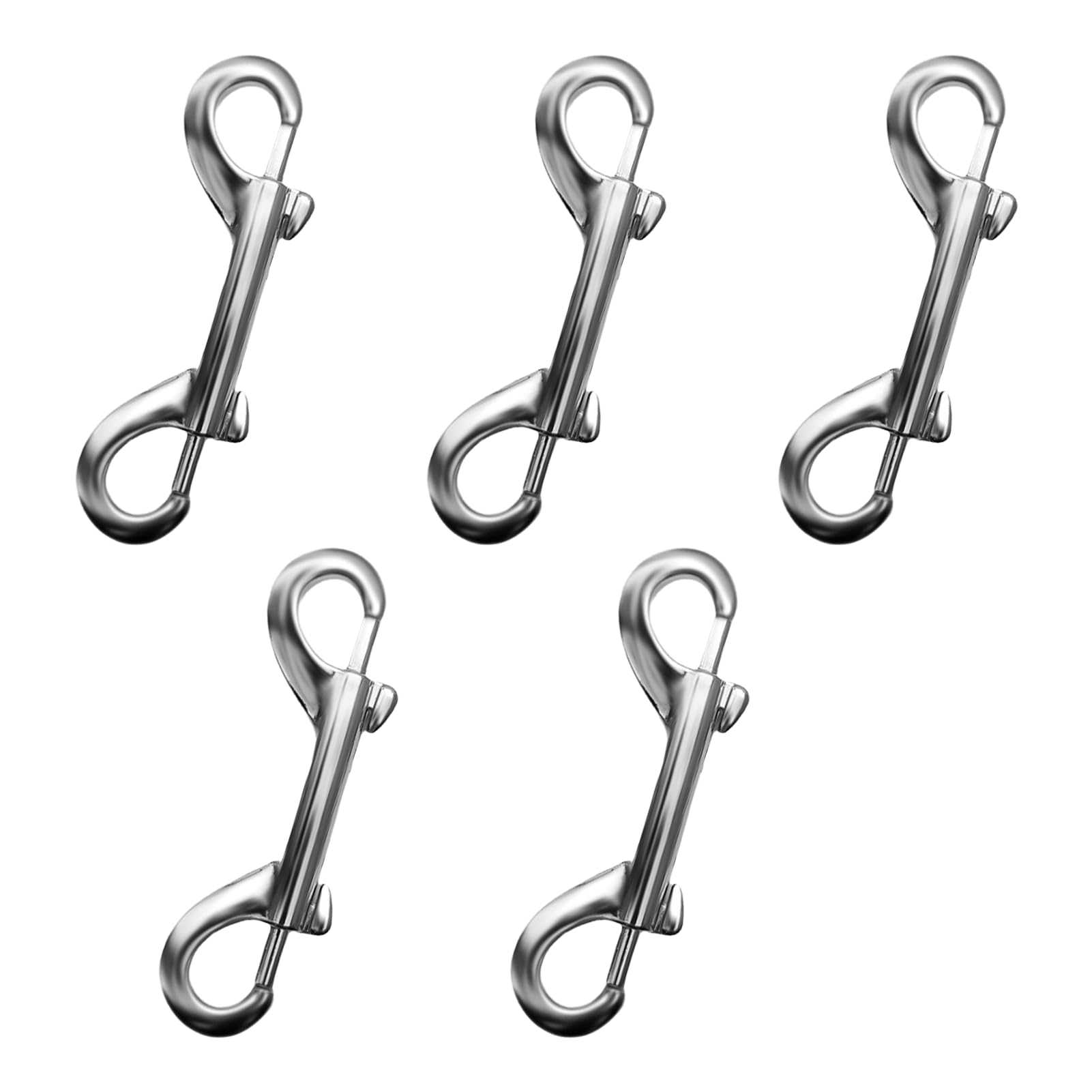 5 Pcs Double Ended Snap Hooks, 3.5 Inch Double Ended Lead for Dogs, Zinc Alloy Dog Lead Clips Hook, Double End Snap Trigger Chain Diving Clips for Diving Pet Chains Camping, Water Bucket