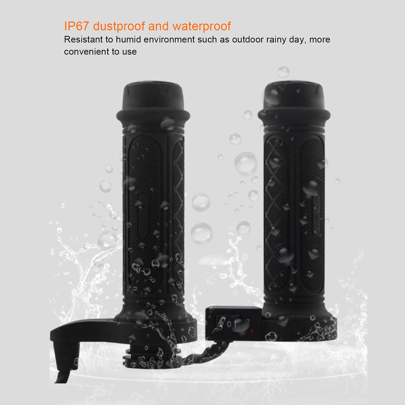 Manopole riscaldate elettriche 2pcs 12V Regolazione a 3 livelli Scaldamani invernali per manubrio 7/8in 22mm per moto