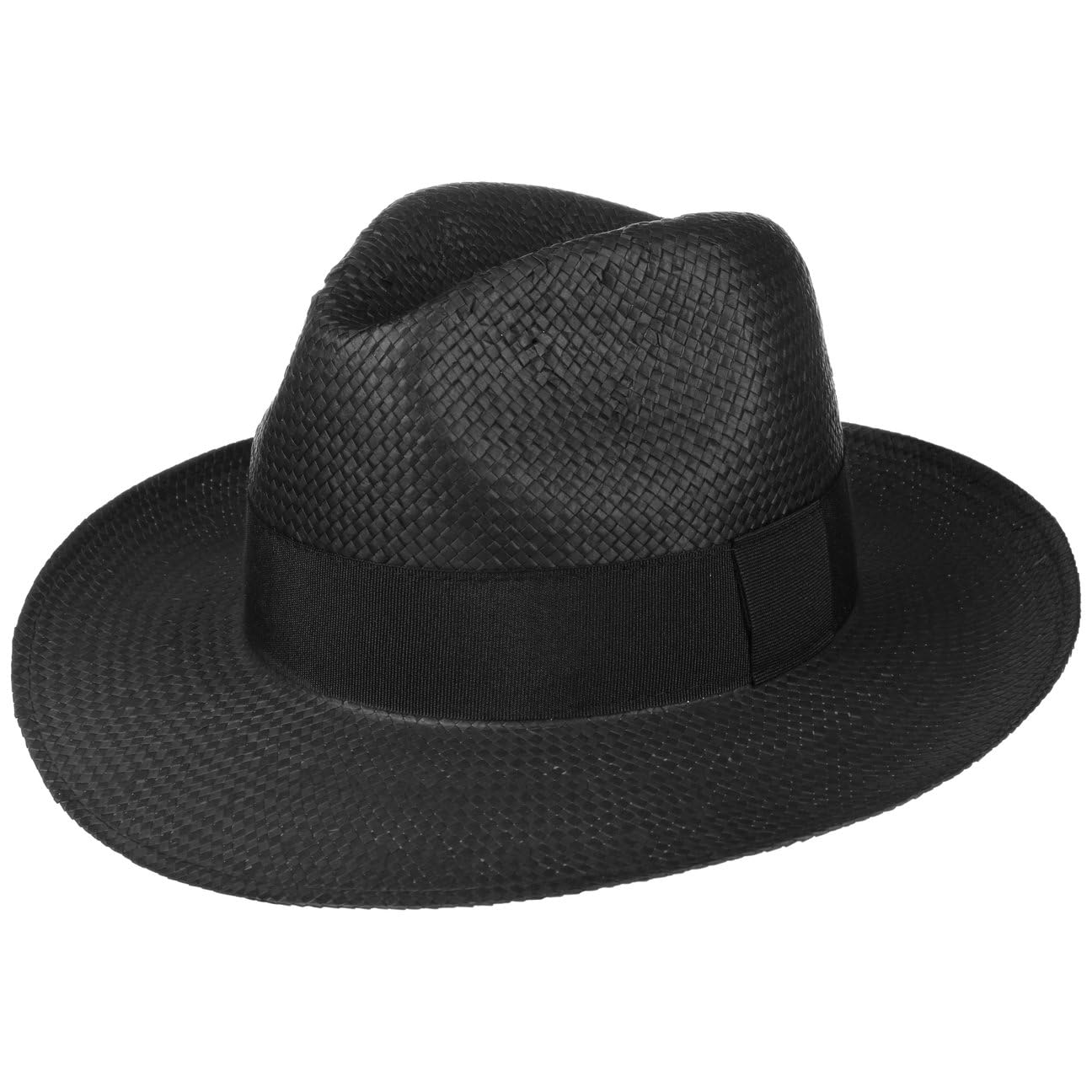 LIPODO Black Mountain Cappello Bogart in Paglia Fascia unicolore Made in Italy Uomo Primavera Estate