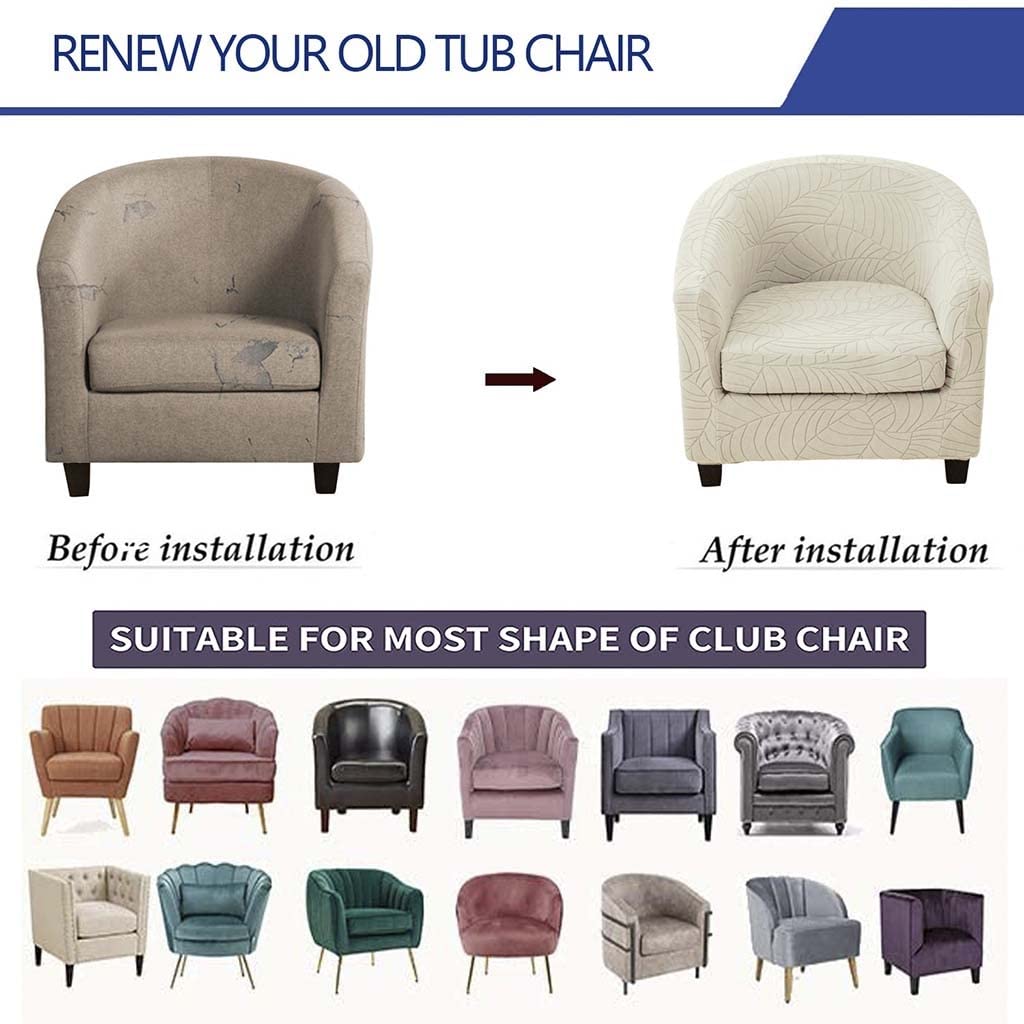 Lot De 2 Housse De Chaise Club Imprimée Avec Base Élastique - Protection Fauteuil Tonneau Douce Et Extensible (#37)