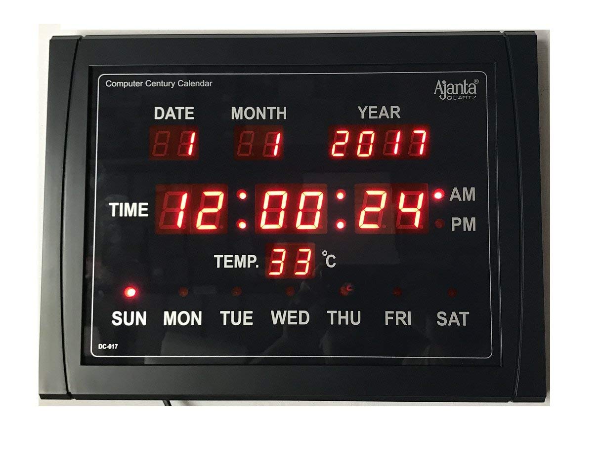 Buy Ajanta Quartz Plastic Digital LED Rectangle Wall Clock (DC 017, 39.
