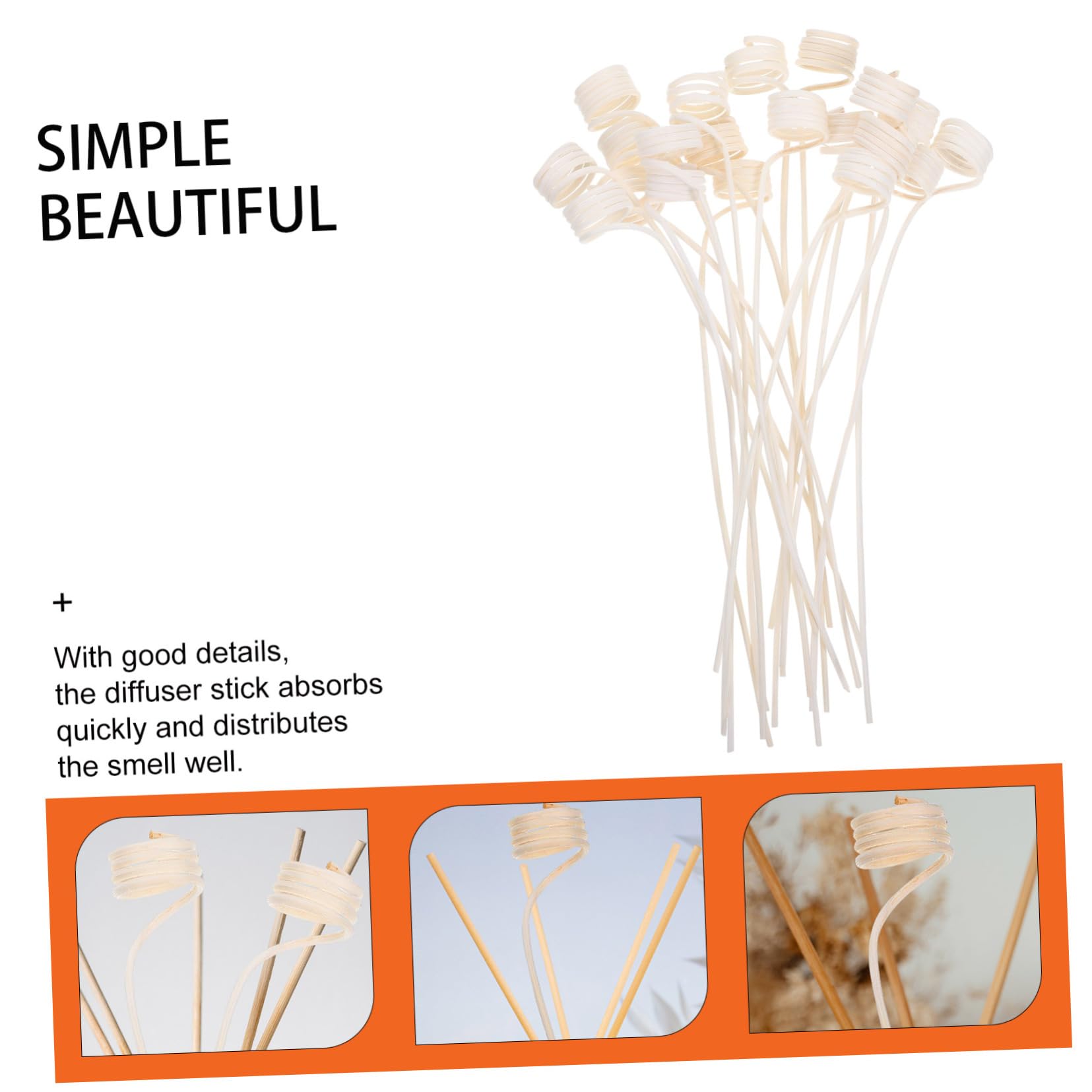 Ciieeo 2sets Small Essential Oil Diffuser Scent Diffuser Refill Pack Household Aromatherapy Sticks 20pcs*2