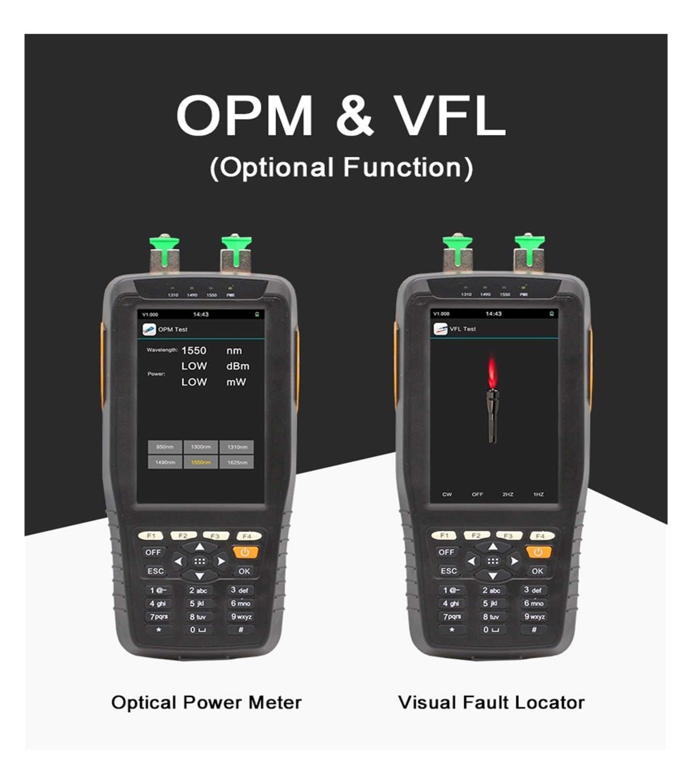 Testeur de Fibre Optique Compteur De Puissance Optique PON + Détecteur Réseau Haute Précision VFL, Testeur en Ligne FTTH, Instrument Test Pon 1310/1490/1550nm