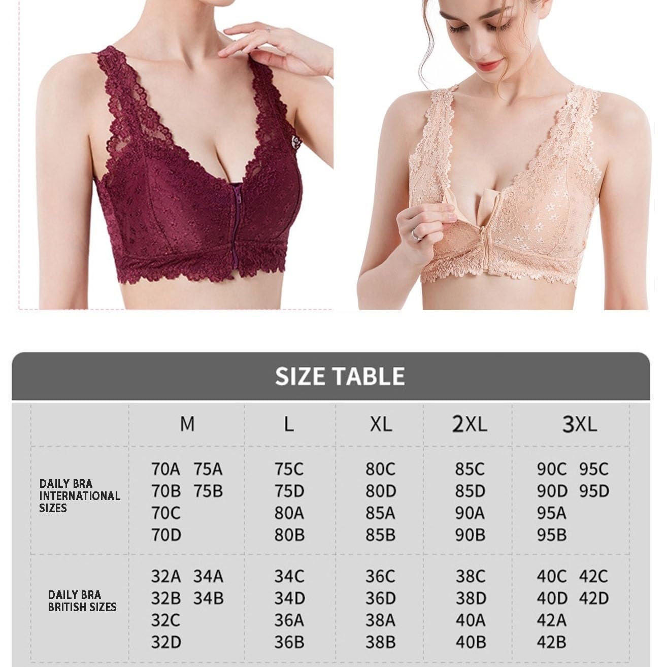 Lot De 2 Soutiens-gorge De Mastectomie À Fermeture Frontale For Femmes Couverture Complète Poches Post-opératoires Haut De Soutien-gorge Quotidien Avec Coussinets Amovibles