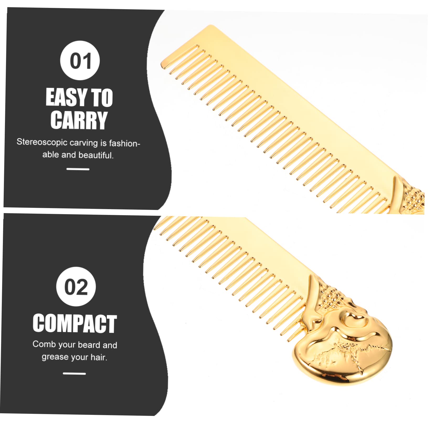 FRCOLOR 3 Pezzi Strumento Per Lo Styling Da Uomo Pettine Tascabile Portatile Spazzola Per in Lega Di Zinco Pettine Per Barba Per Uso Domestico in Salone