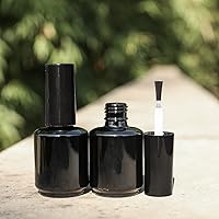 Vista 7 de Botellas vacías de esmalte de uñas de gel de 0.5 onzas líquidas, botellas vacías de esmalte de uñas con cepillo negro mate, botellas redondas opacas