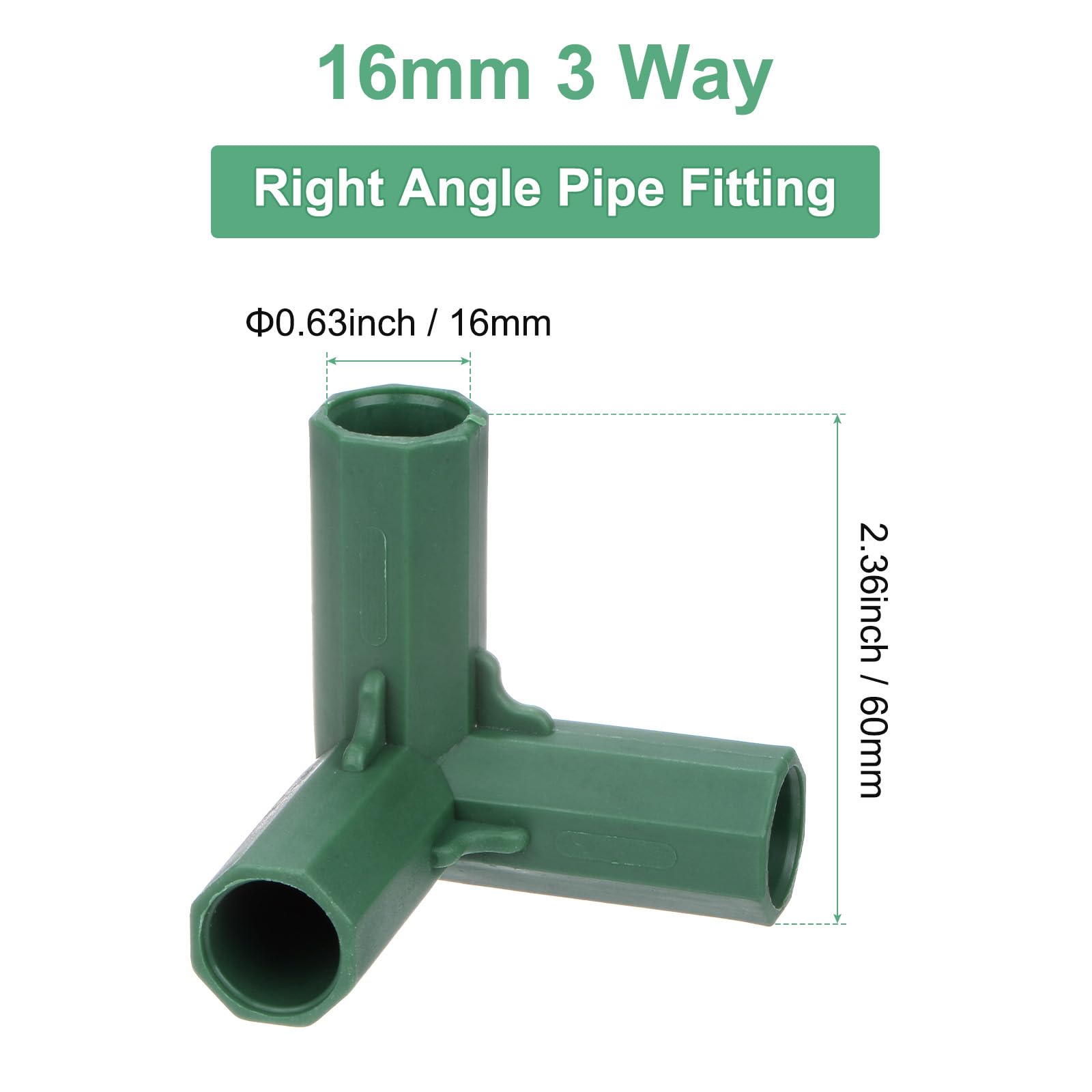 M METERXITY 4 Pcs 16mm Greenhouse Frame Building Connectors - Image 3