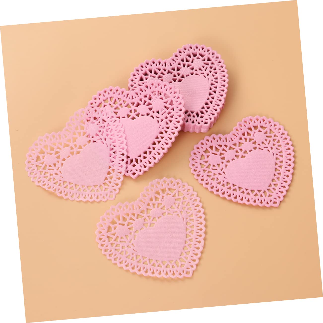 Alipis Heart Shaped Cake Base Paper 250pcs 4 Inch Parchment Paper Doilies Diy Decorations Random Color