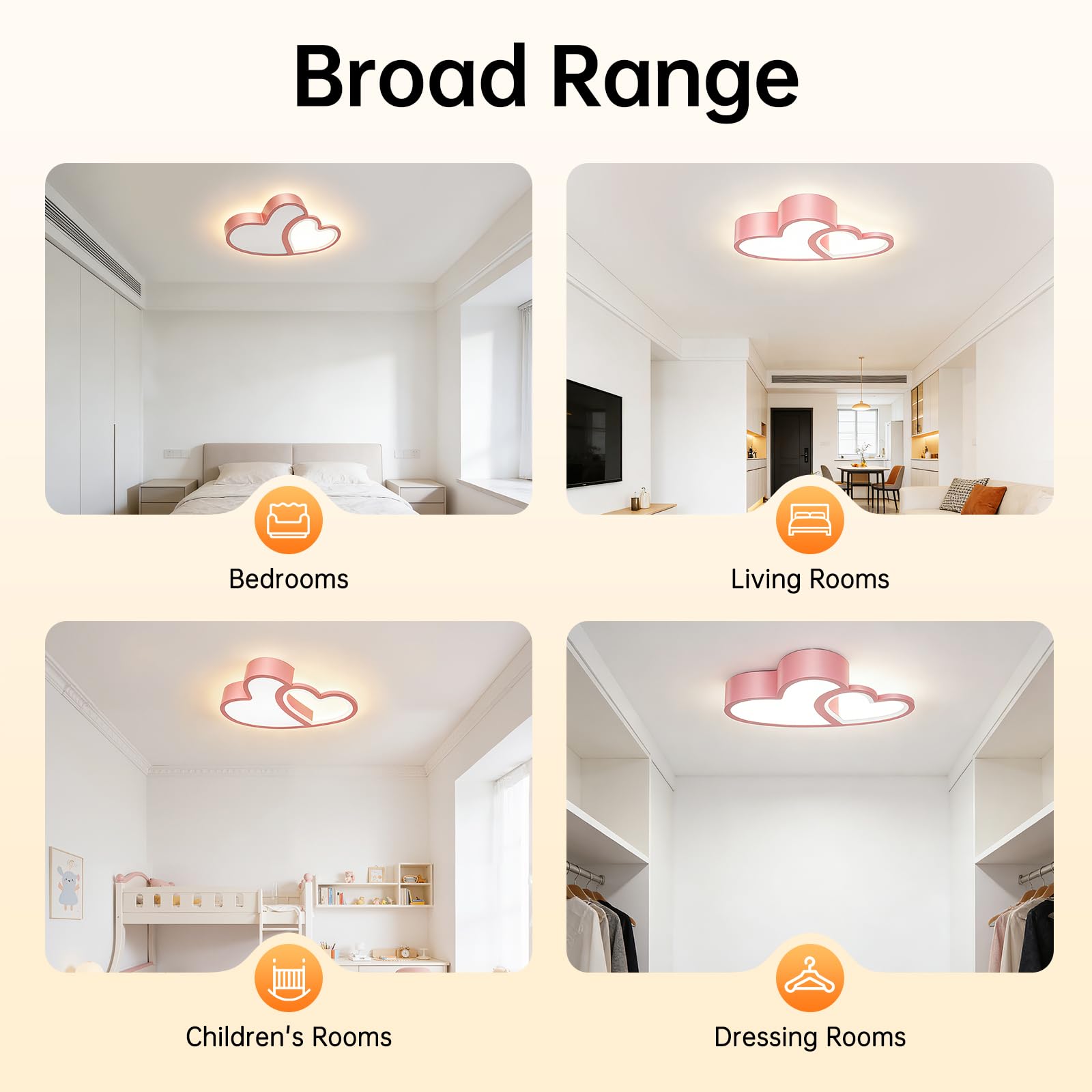 Lampa sufitowa LED, kształt serca, 55 cm, możliwość ściemniania