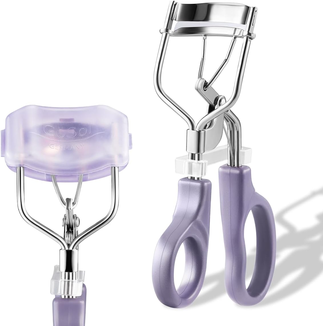Professional Eyelash Curler with 3 Firmness Pads & Protective Cover - Perfect for Hooded Almond Eyes, All Lash Types (4.6/5 Stars)