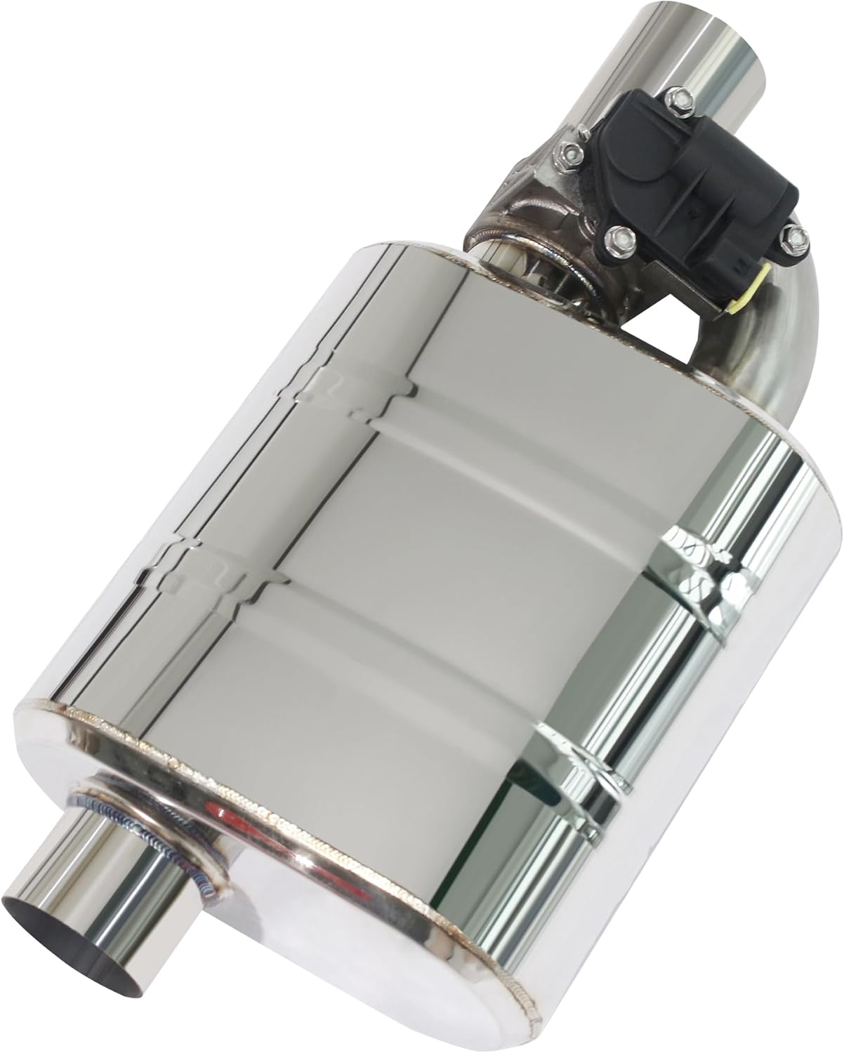 Universal Performance Direct Fit Muffler, Turbo-style Valved Mufflers with Valve Controller Kit for Trucks, Cars (Electronic Valve, 2.5 inch / 63 mm muffler kit)