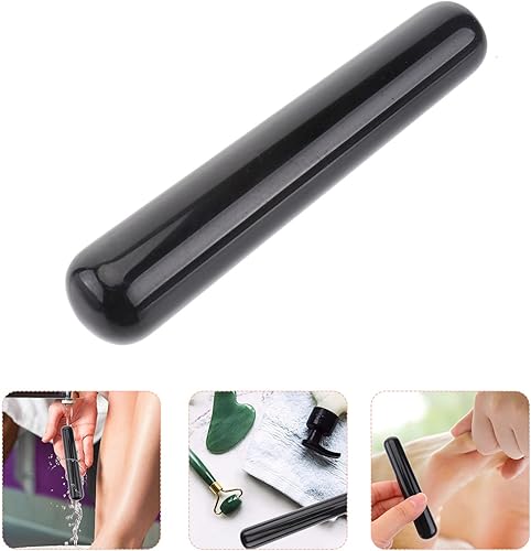 Miniatura 8 de Rodillo de masaje Spa Herramientas de masaje Reflexología tradicional Pie Gua Raspado Relax Black Stick Sha Obsidiana Masaje tailandés Fascitis