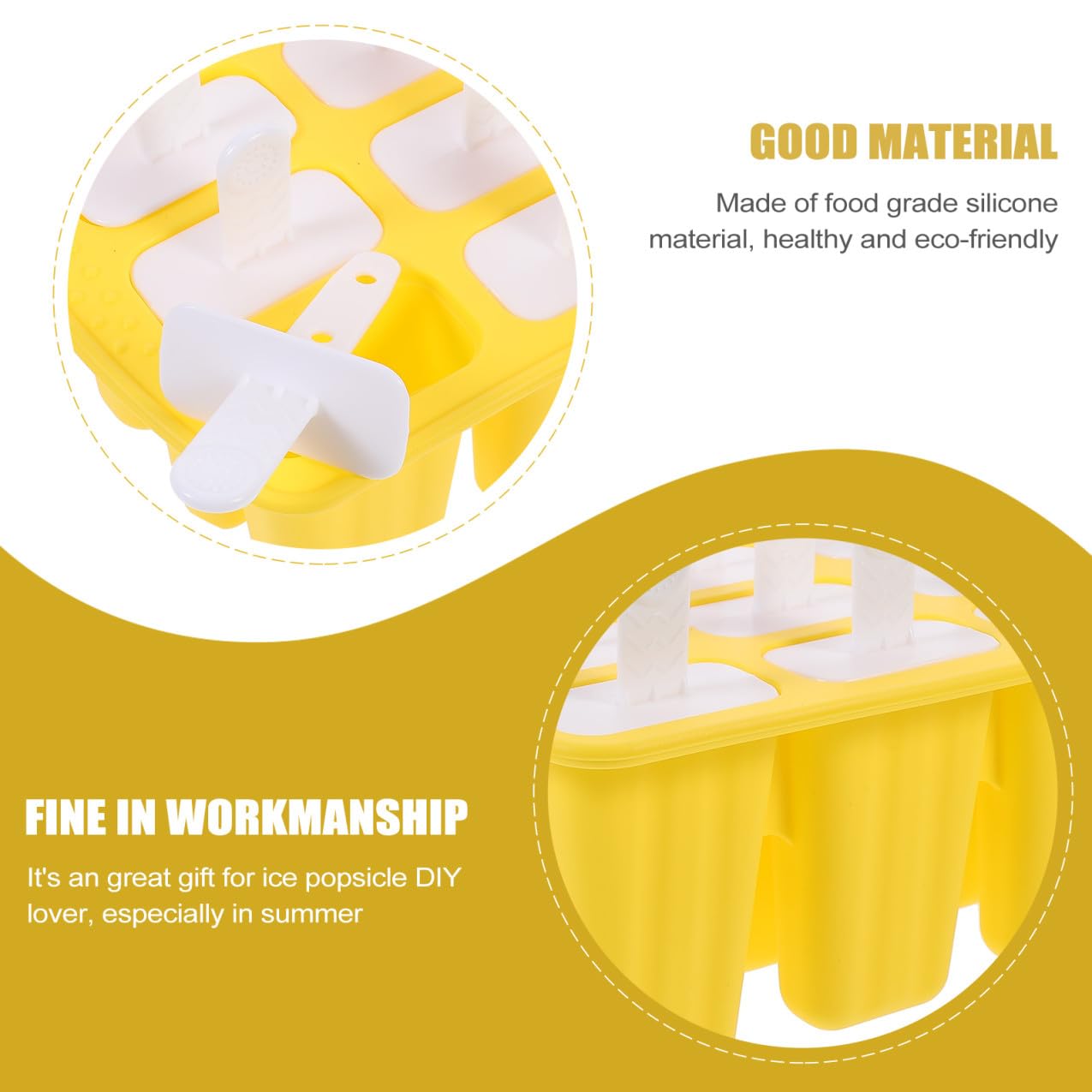 Moule à Glaçons en Silicone Jaune 12 Grilles pour Glace Maison