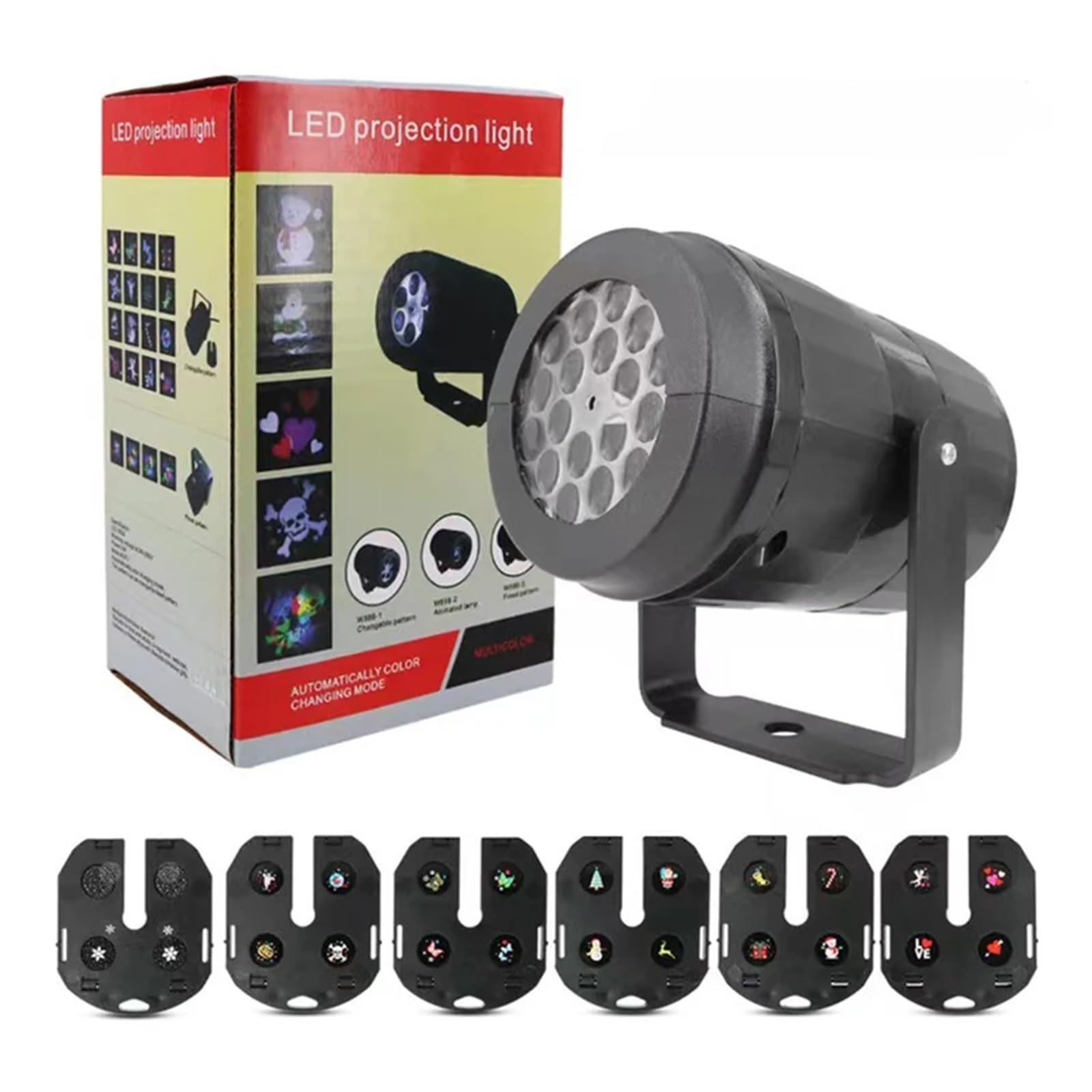 Proiettore natalizio per esterni, Luci for feste di Natale Proiettore a fiocchi di neve Luce da palcoscenico a LED Rotante Modello natalizio Illuminazione natalizia for esterni Decorazioni da giardino