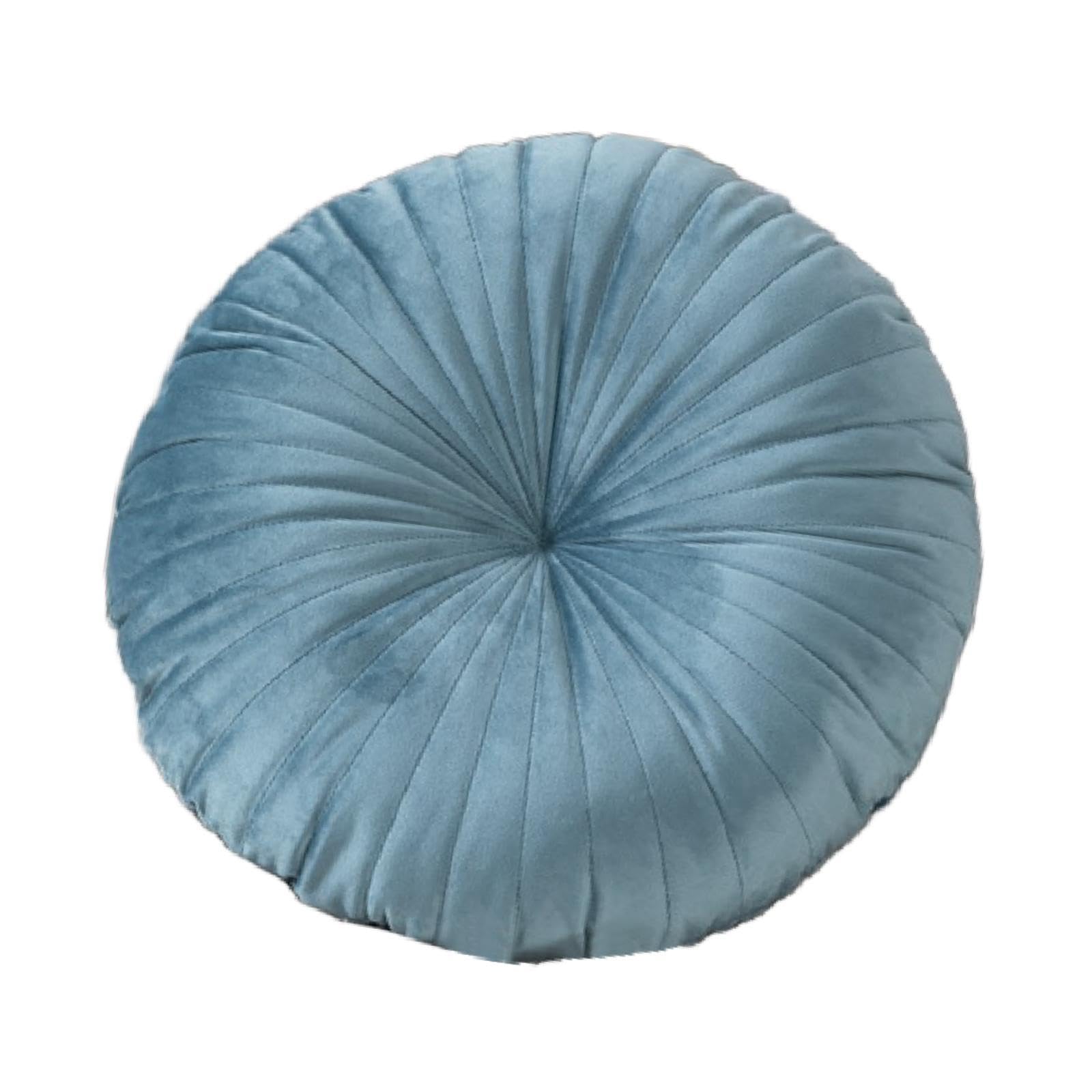 Round Pumpkin Throw Pillow Premium Elegant Floor Pillow for Vanity Bed Couch Lake Blue-image-8