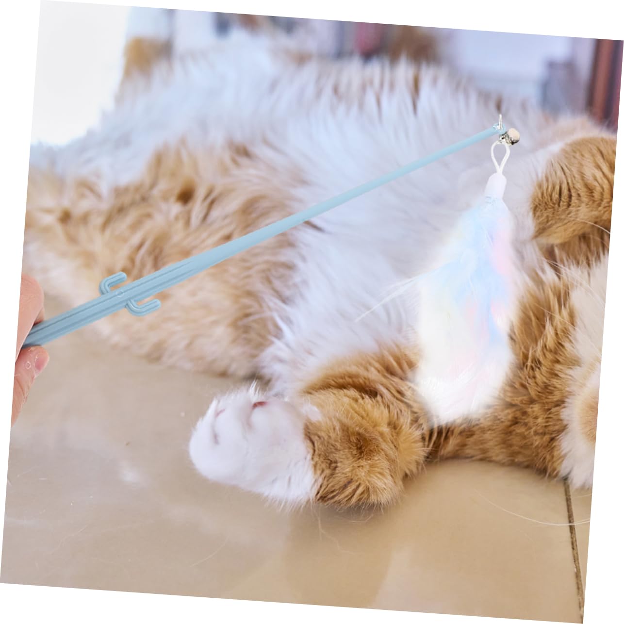 Kisangel 20pièces Canne à Interactive pour Chat avec Plumes Et Clochettes Jouet Feutre pour Exercice Et Combattre Ennui des Chats Intérieur