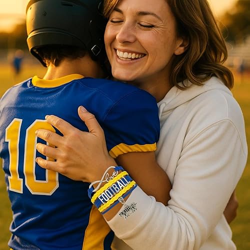 Miniatura 3 de Sportybella Pulsera de fútbol para mamá, pulsera de fútbol para mamá, pulsera de fútbol para madres de fútbol americano