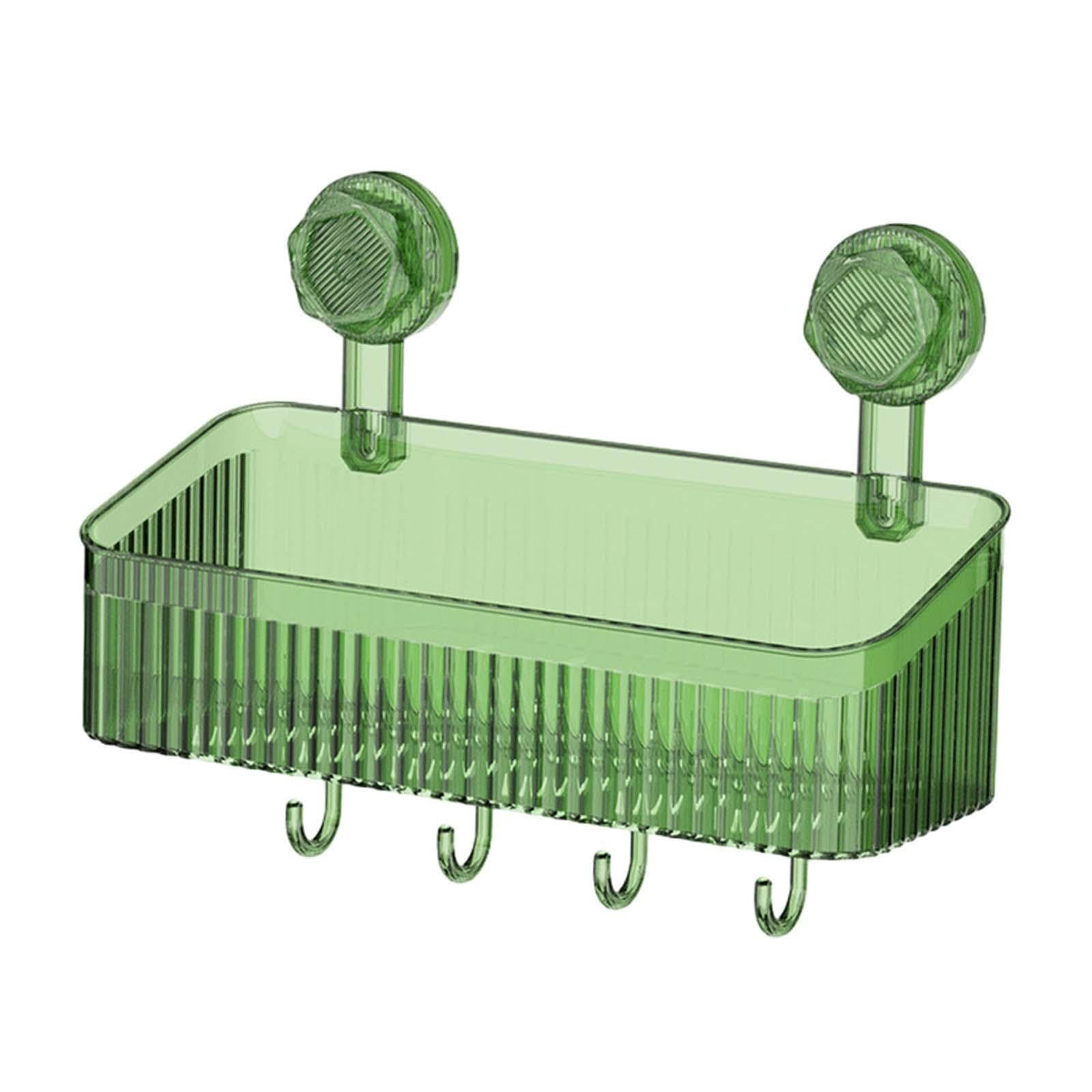 PIXZCSA Durable Shower Suction Kitchen Sponge Holder For Enhanced Bathroom Storage Offers Excellent And Reliable Suction Performance Bathroom Storage Basket, Green, 30x10.8x22cm