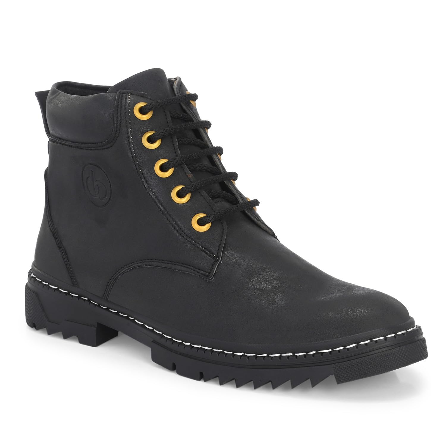 mens Casual Ankle-length Boots | Stylish and Durable Synthetic Leather With Lace Footwear for All-Day Comfort | Chelsea Solid High Top Regular Shoes | Perfect for Parties, Outdoor, Trekking , Office-image-17