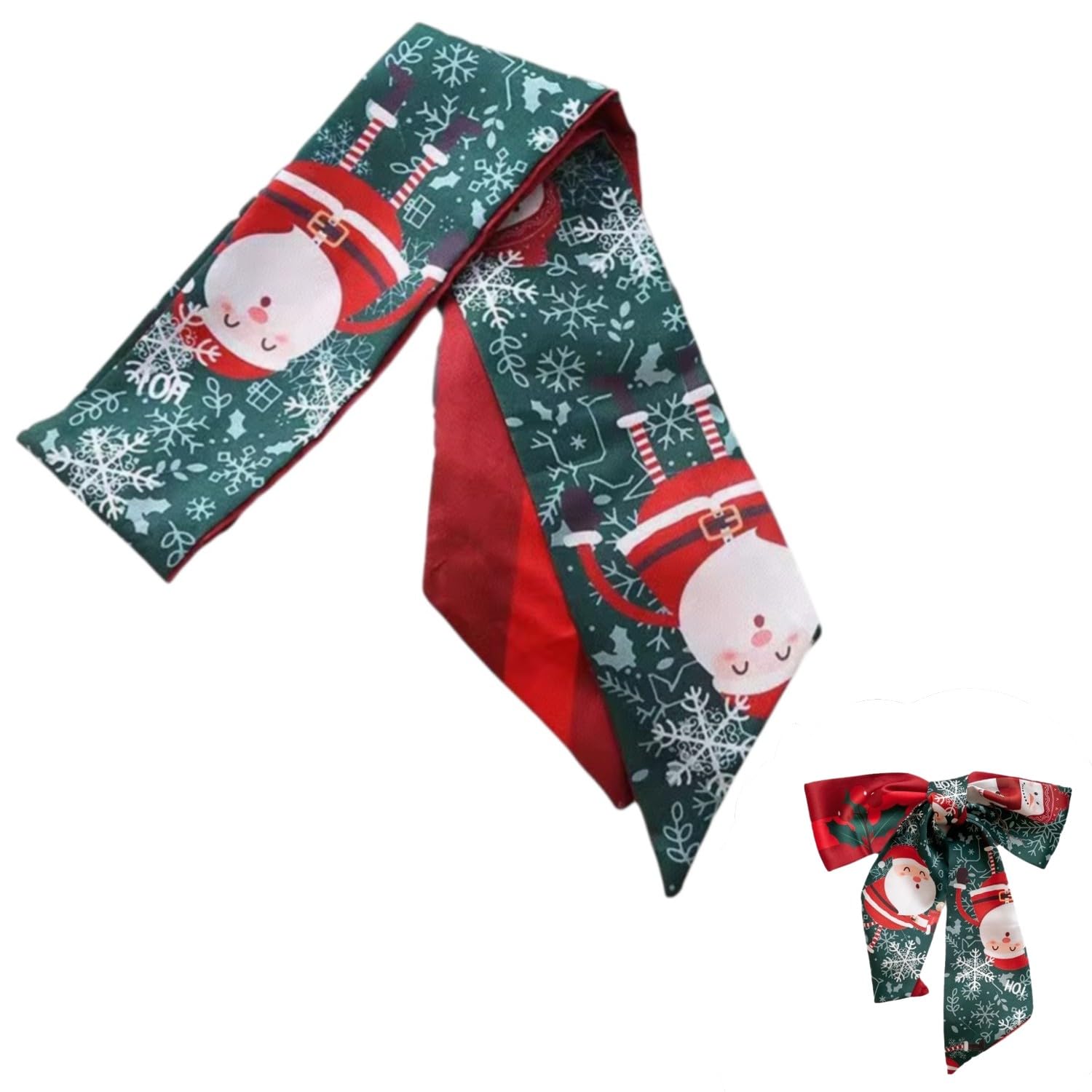 tlismi Christmas Scarf for Women & Girls | Soft Santa Print Festive Neck Scarf | Winter Accessory for Xmas Party, Gifts & Outfits | Lightweight Decorative Fashion Scarf for Christmas Season-picture-12