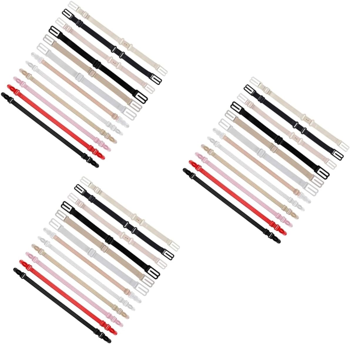 36 Pcs Bra Strap Clips Non-slip Bra Straps for Women 3 Pin 3 General 6 Fixing Versions Clear
