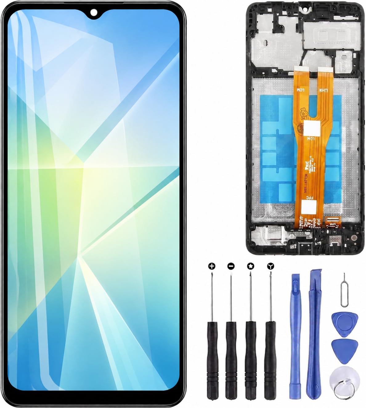 ZOETEC Bildschirmersatz für Samsung Galaxy A16 4G SM-A165F, A165M, LCD-Display, Touchscreen, Digitizer, komplette Montage mit Rahmen, Reparaturwerkzeug-Set